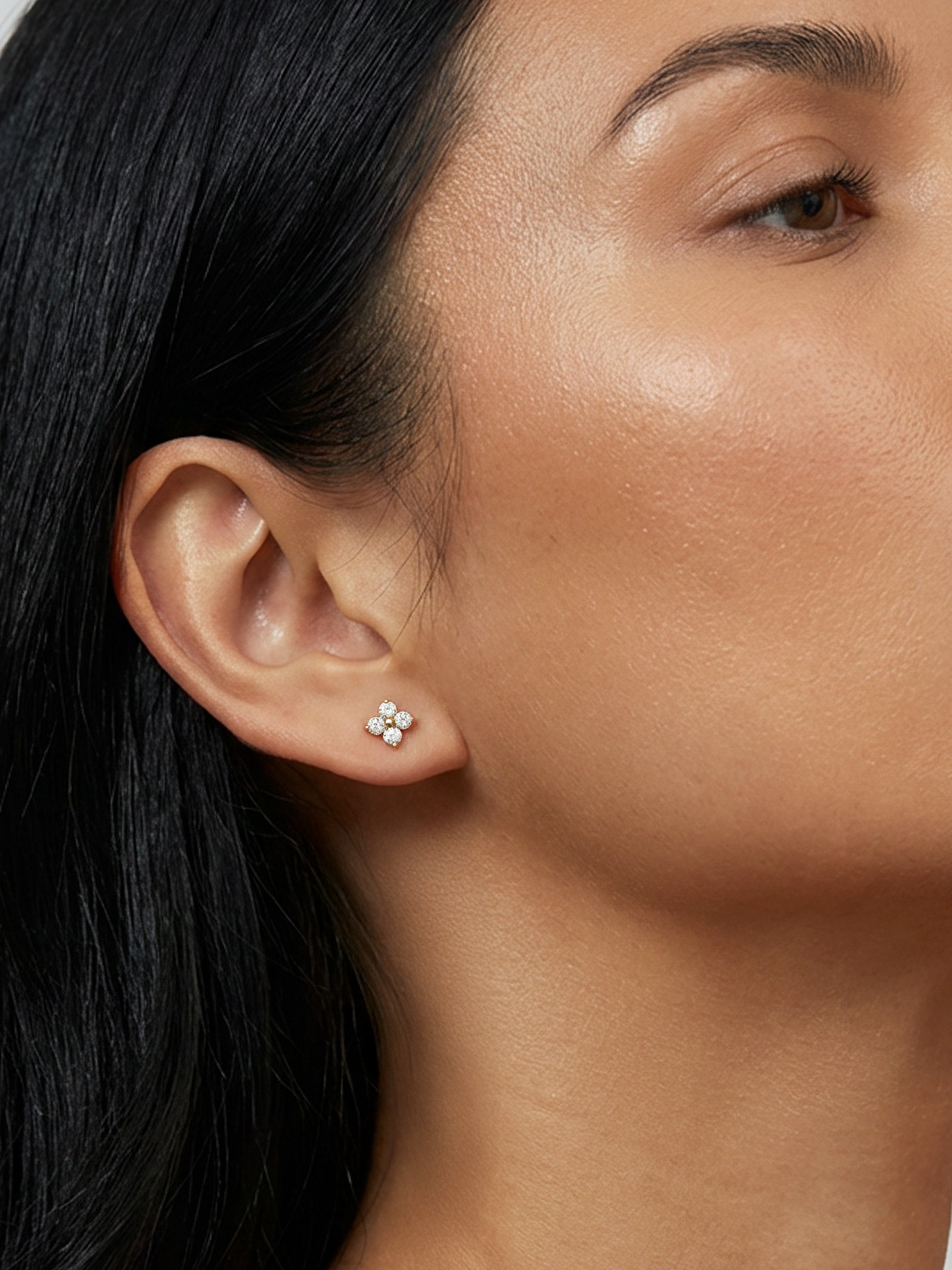 Tiny Hydrangea Stud Earrings