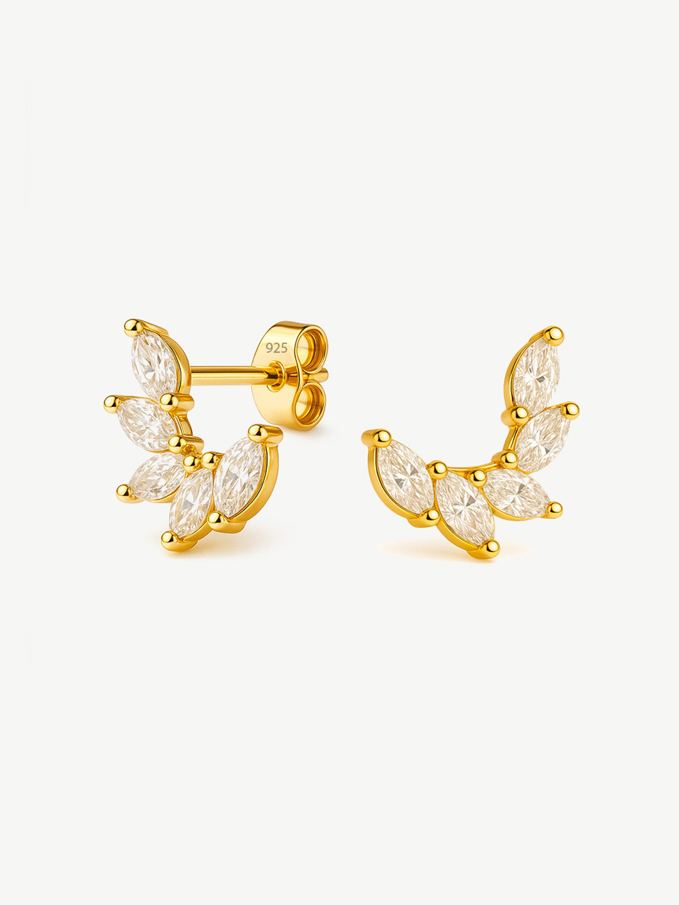 Cluster Stud Earrings - Marquise Crown