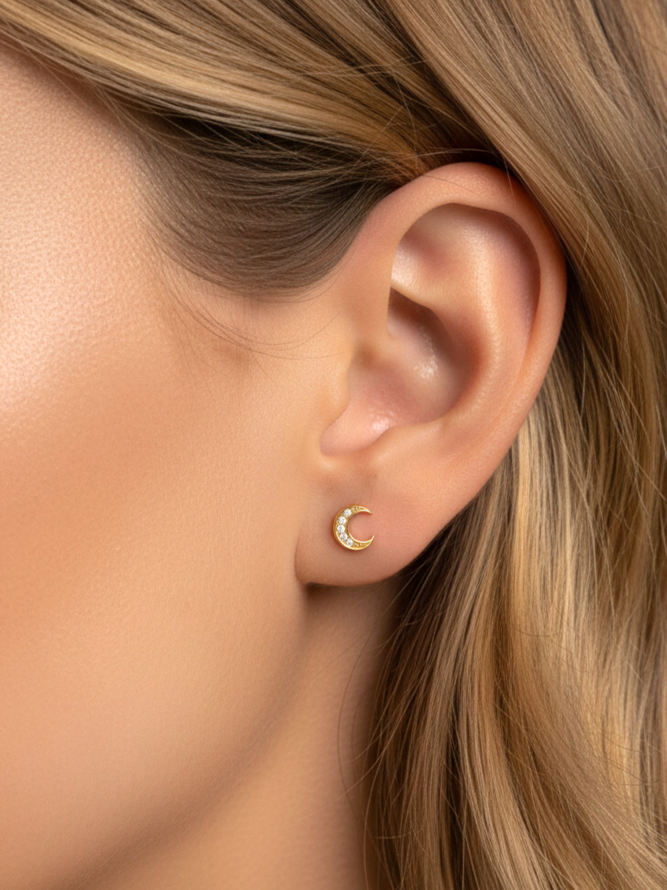 Moon Stud Earrings