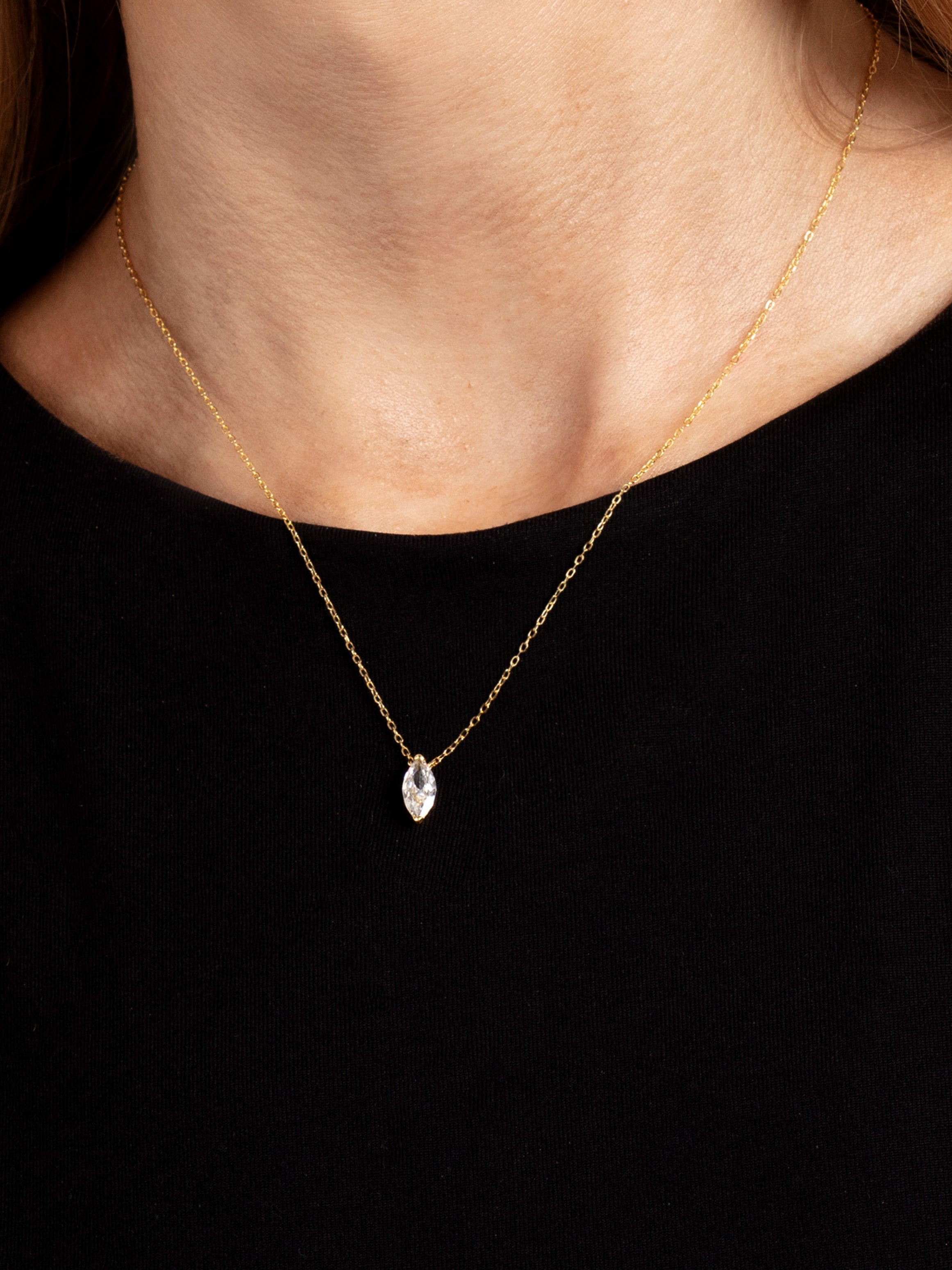 Dainty Marquise Stone Necklace