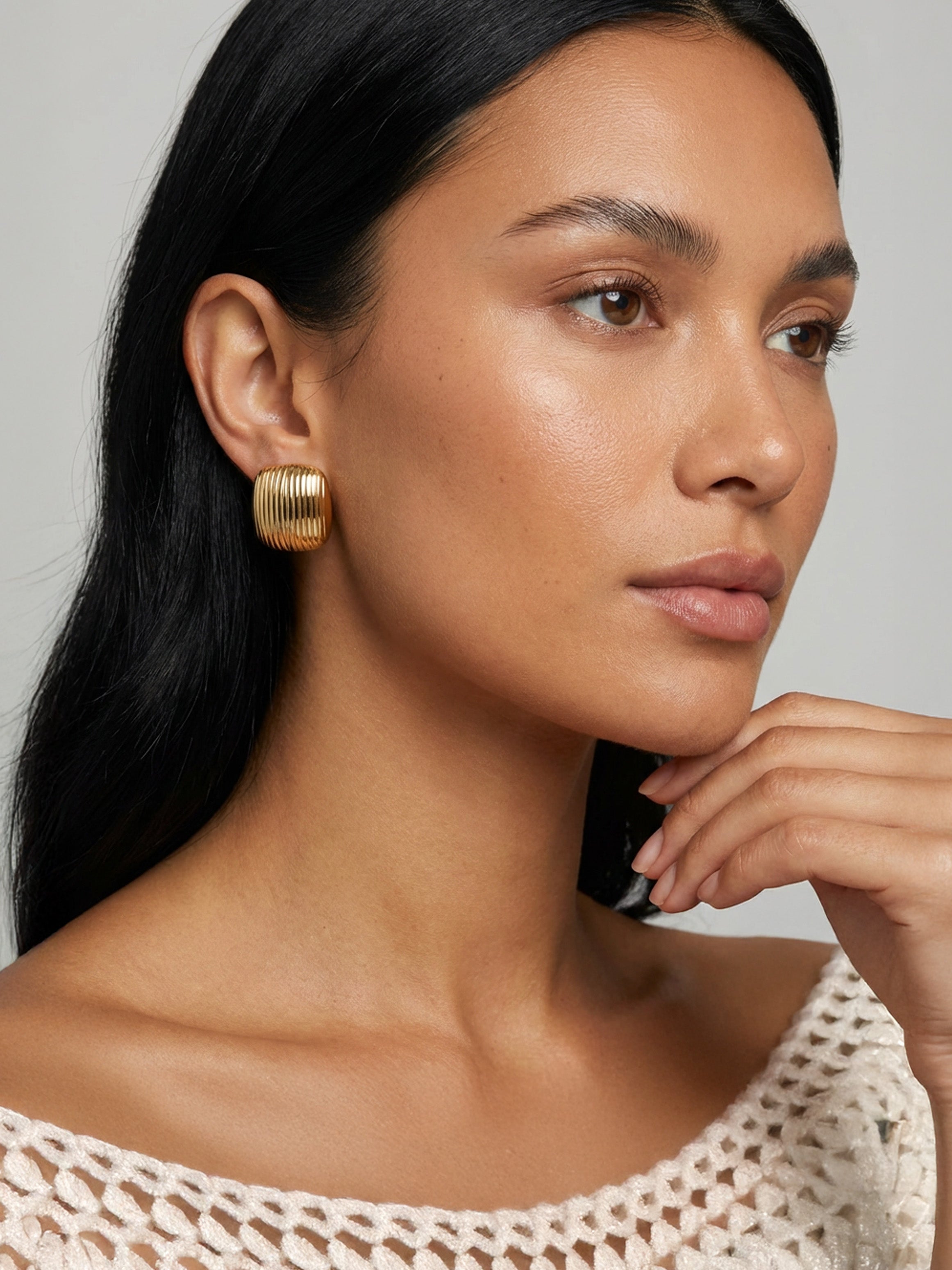 Textured Cushion Square Stud Earrings