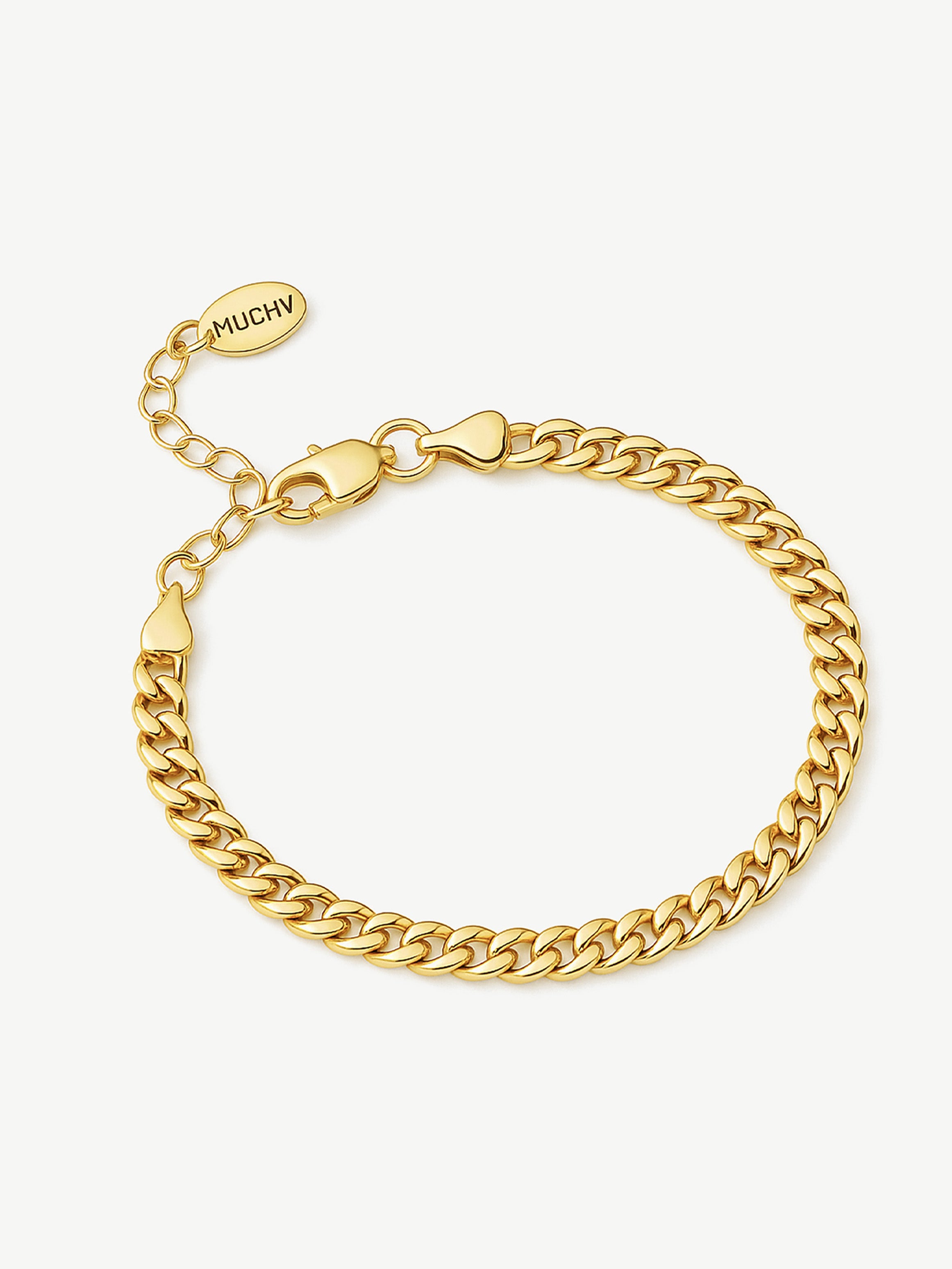 Gold Cuban Curb Chain Bracelet
