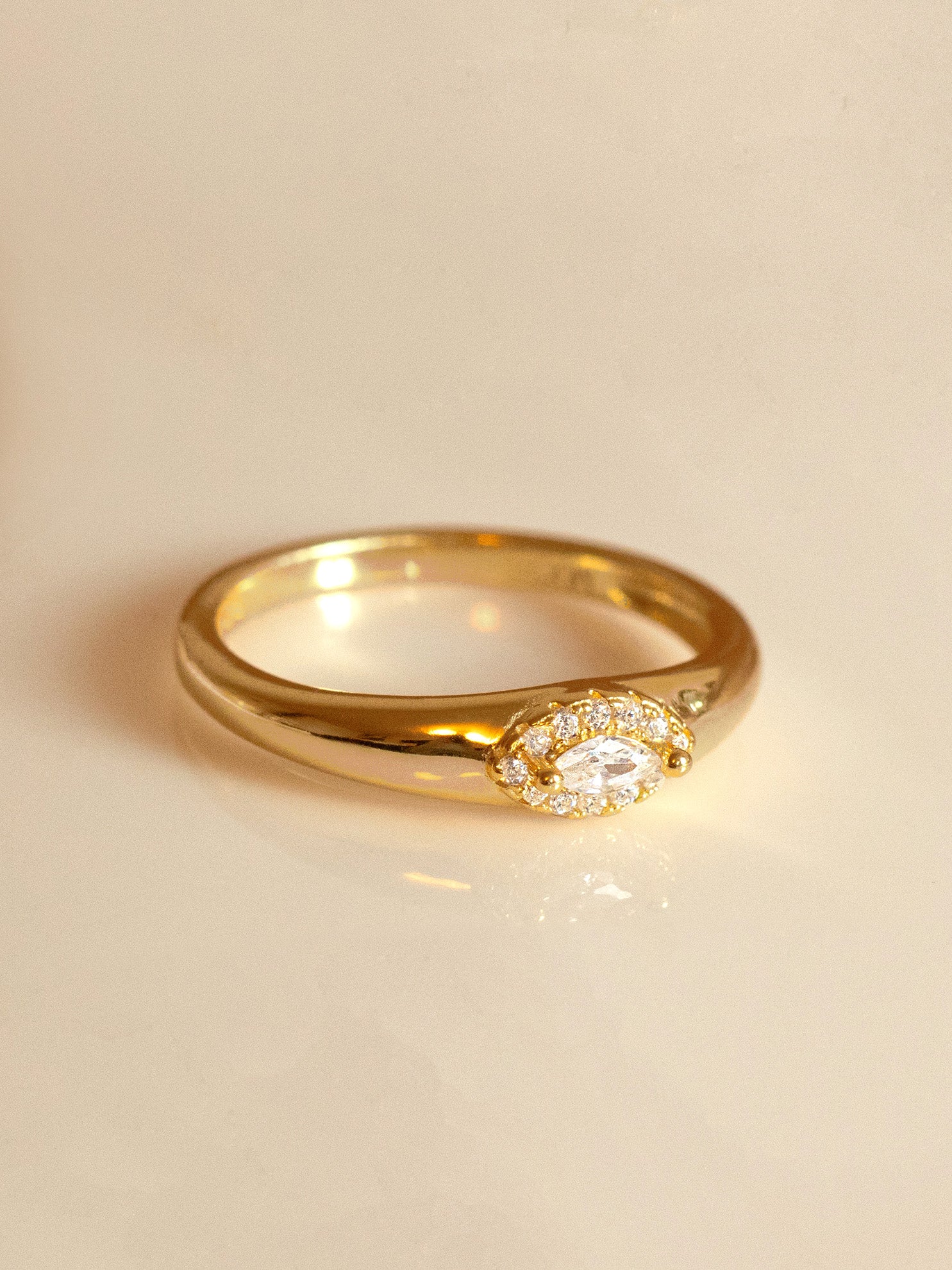 Oval Signet Ring With Evil Eye