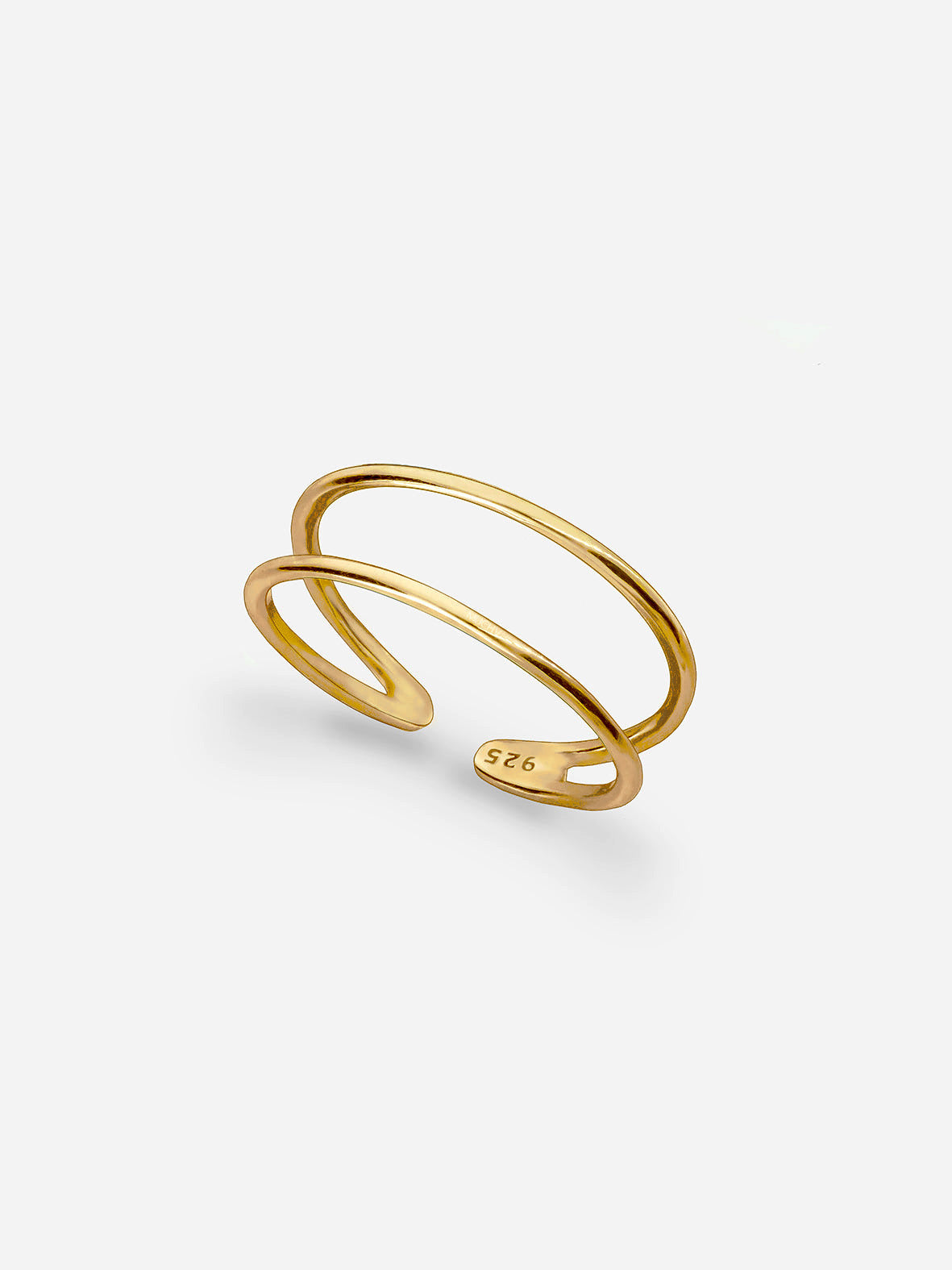 Thin Adjustable Wave Ring - Double Band