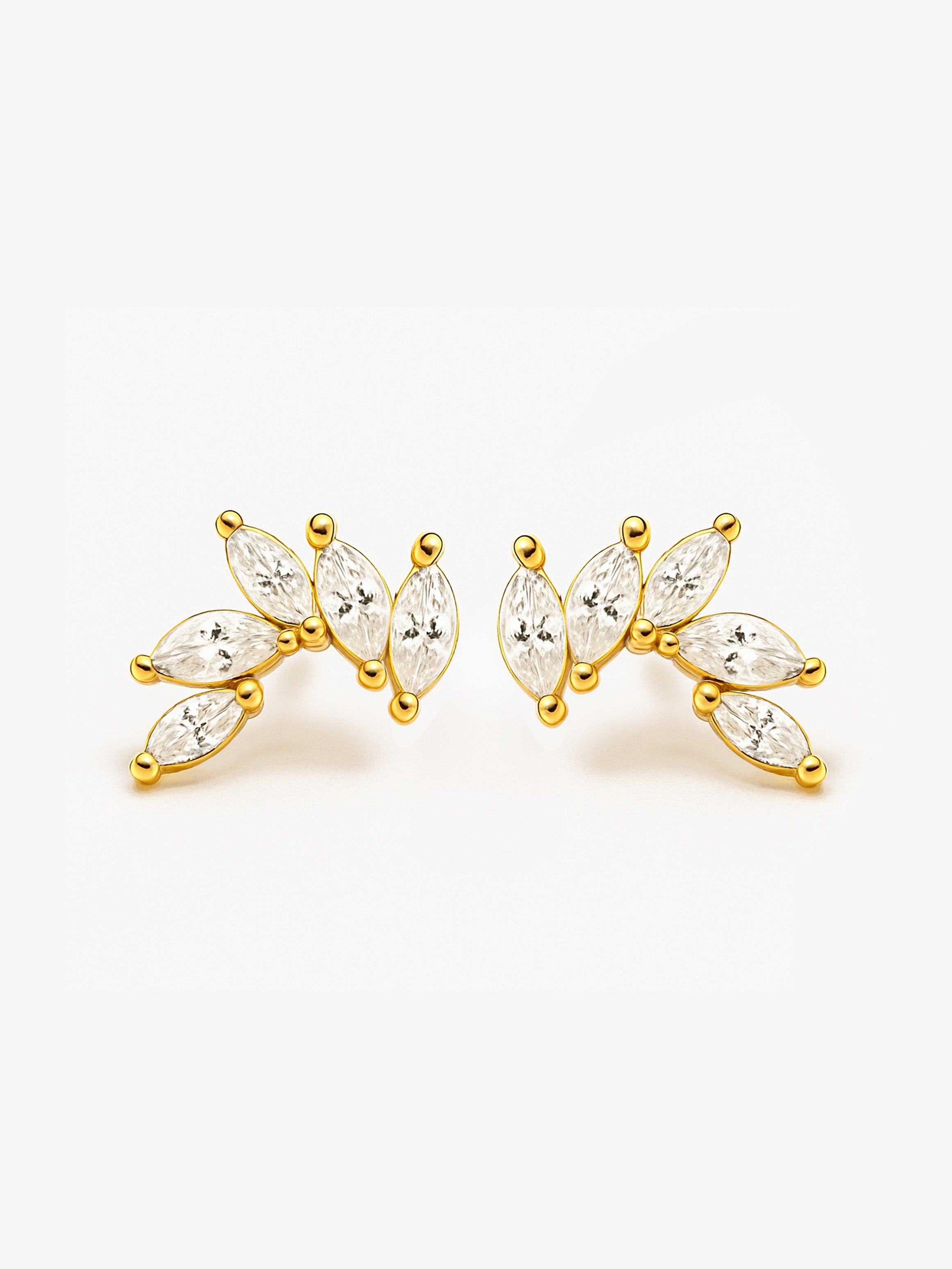 Cluster Stud Earrings - Marquise Crown