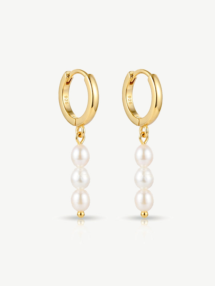 Tiny Baroque Pearl Huggie Hoop Earrings