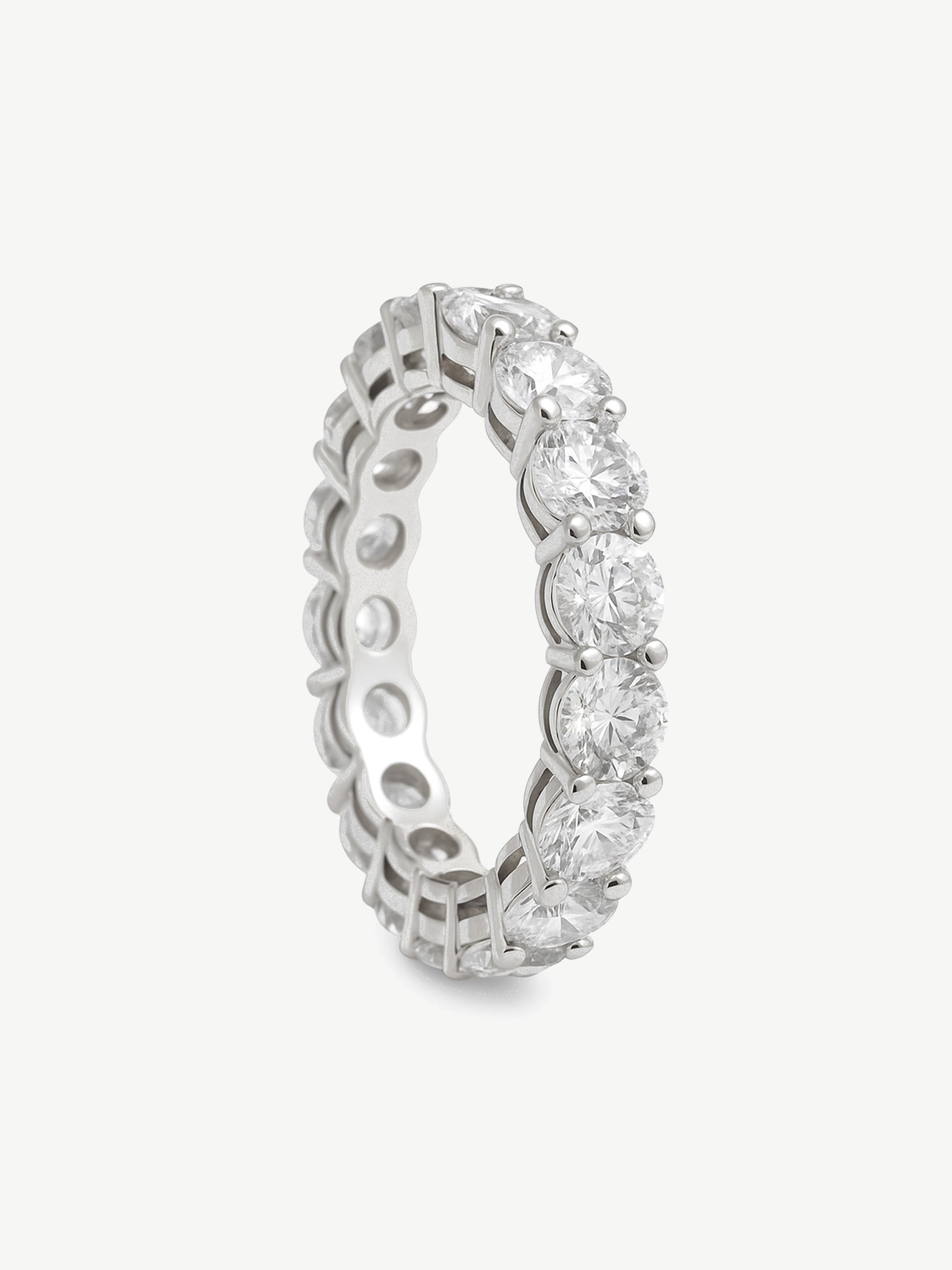 Stacking Ring With Round Cubic Zirconia Stones