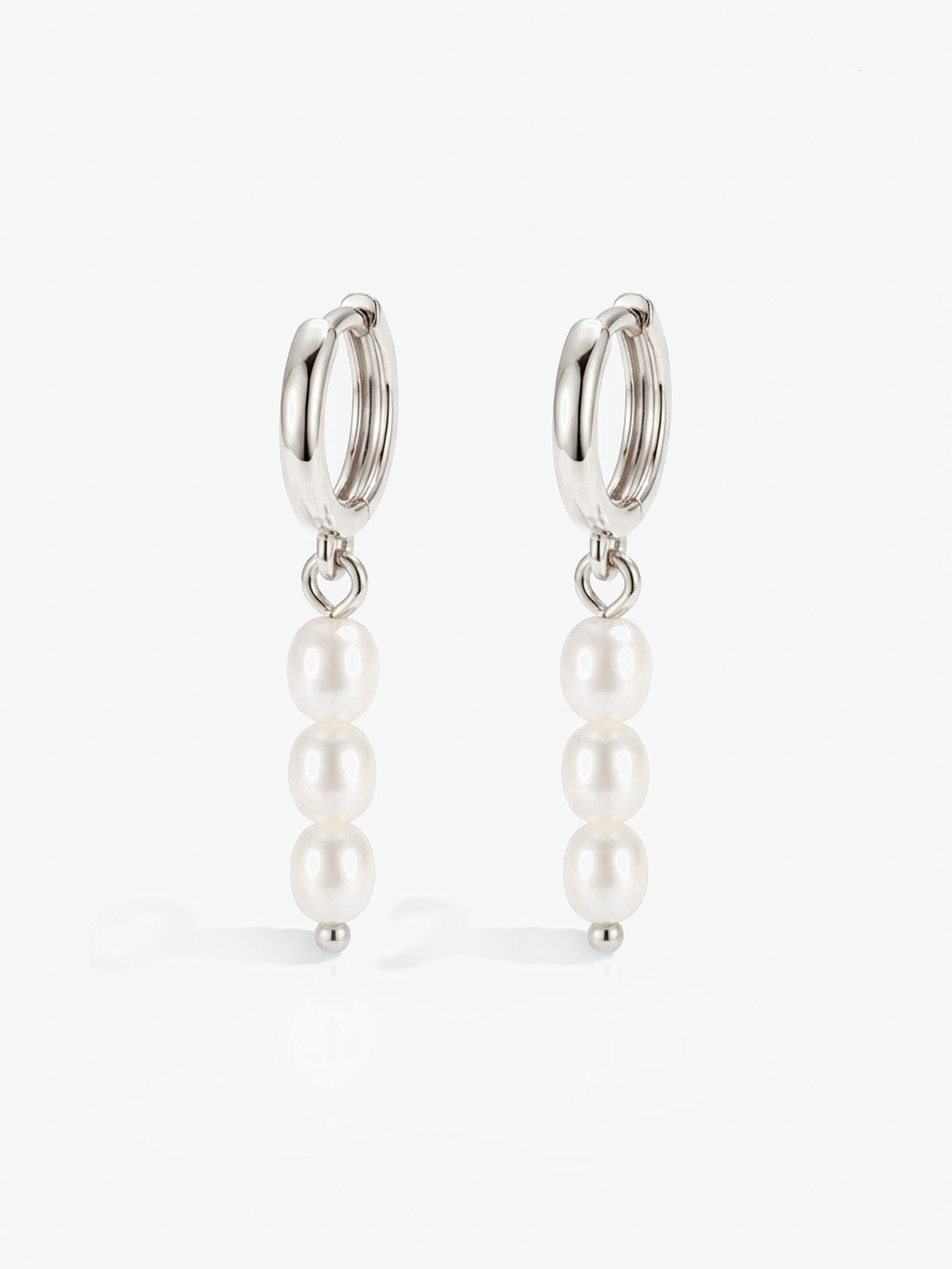 Tiny Baroque Pearl Huggie Hoop Earrings