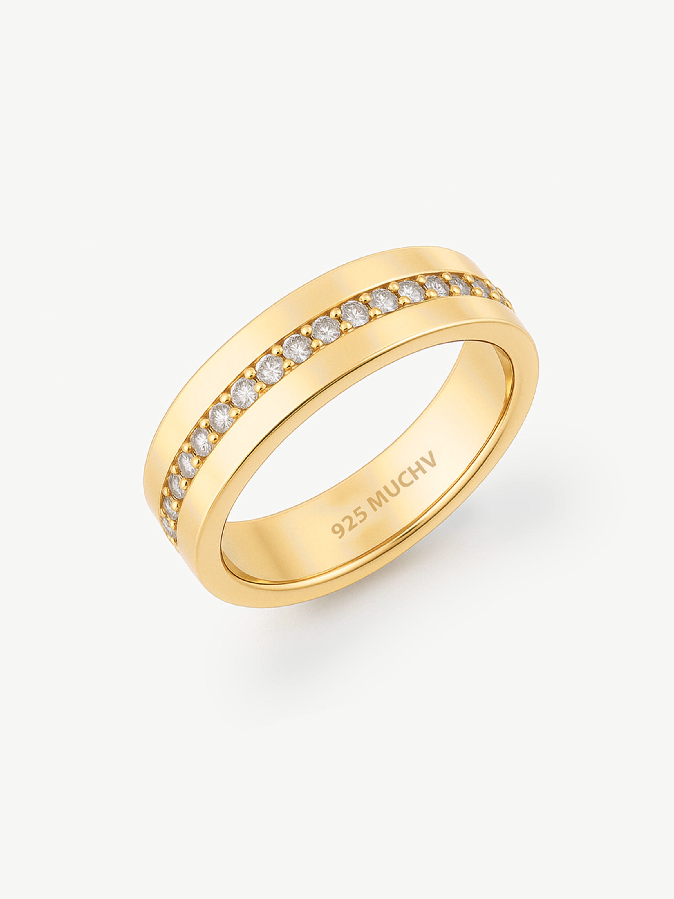 Thick Cigar Ring Band With Stones