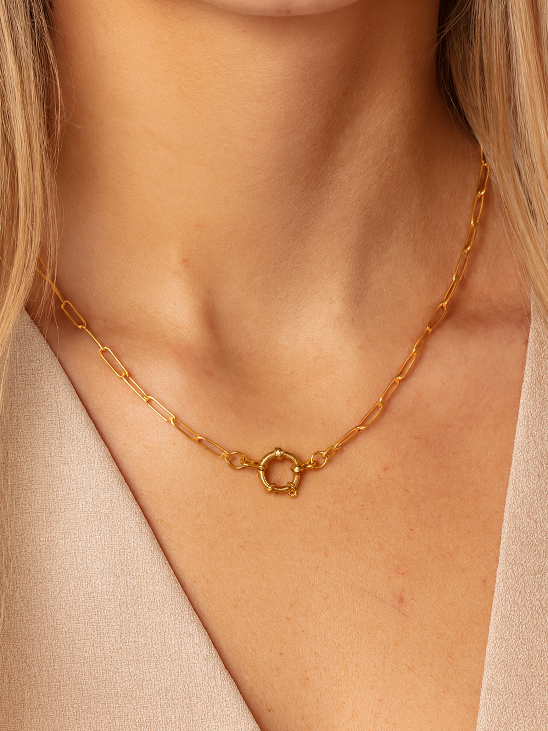 Link Chain Necklace For Charms (Q-Clasp)