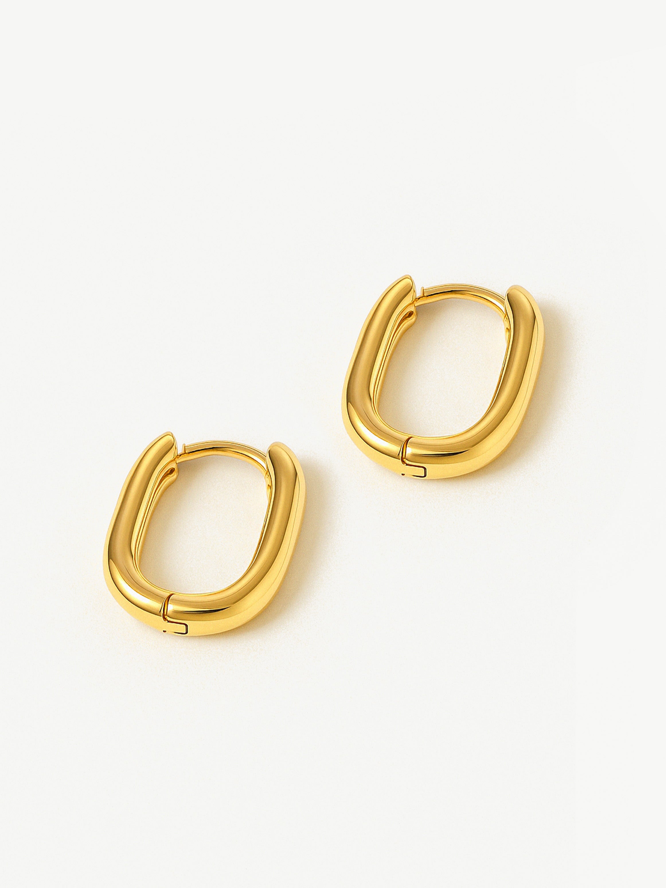 Small Thick Oval Hoop Earrings
