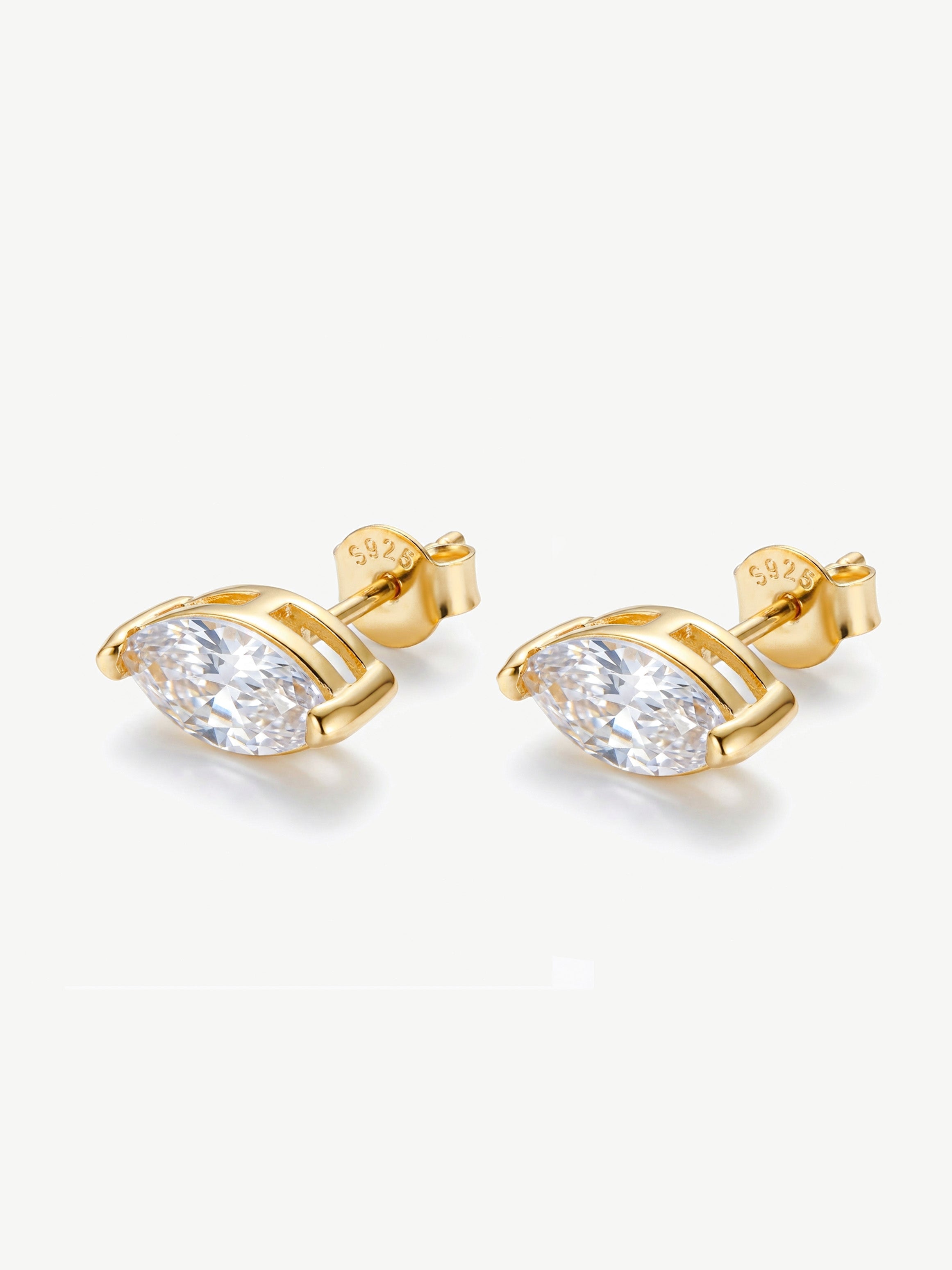 Marquise Stone Stud Earrings