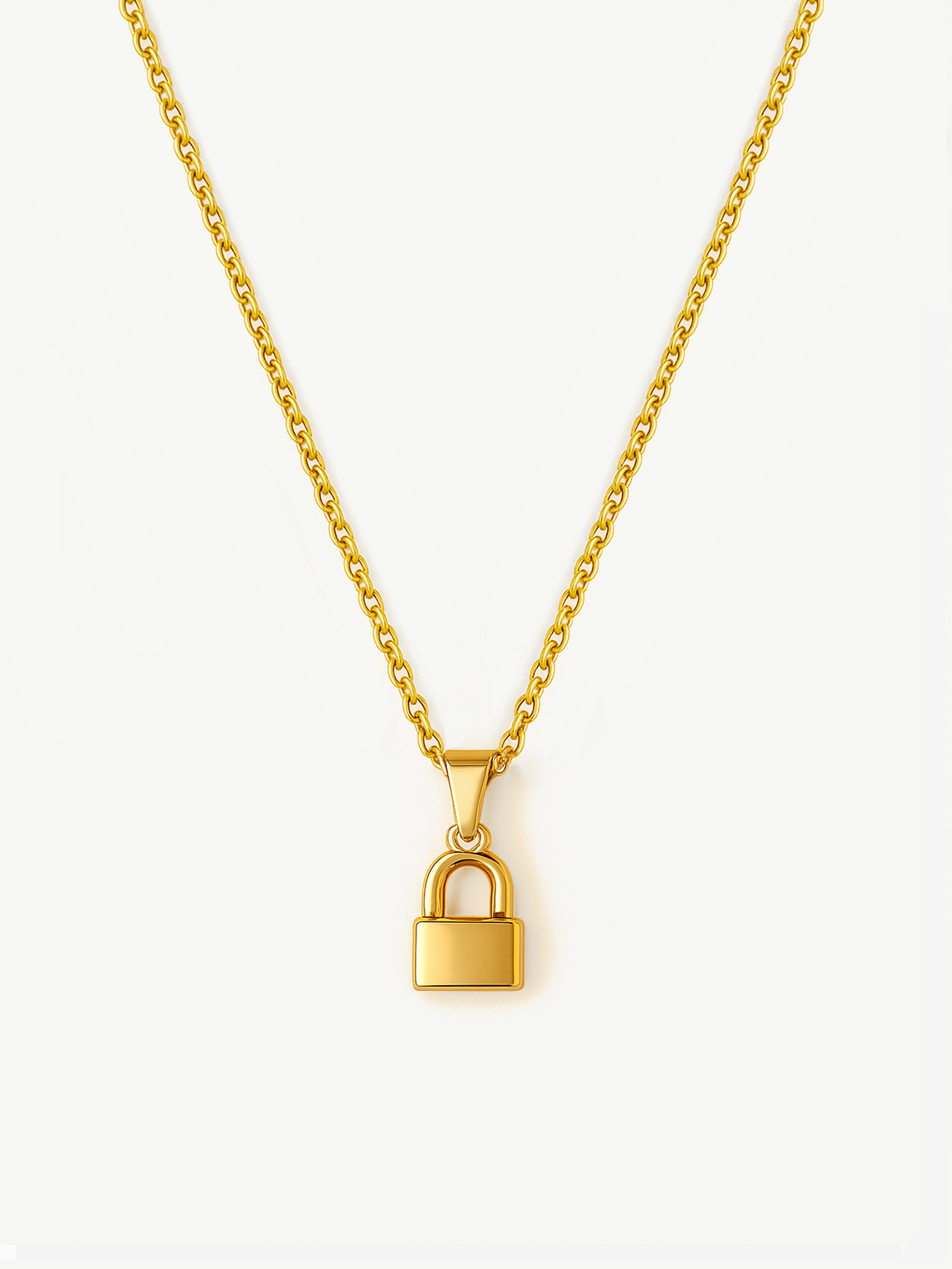 Small Padlock Pendant Necklace