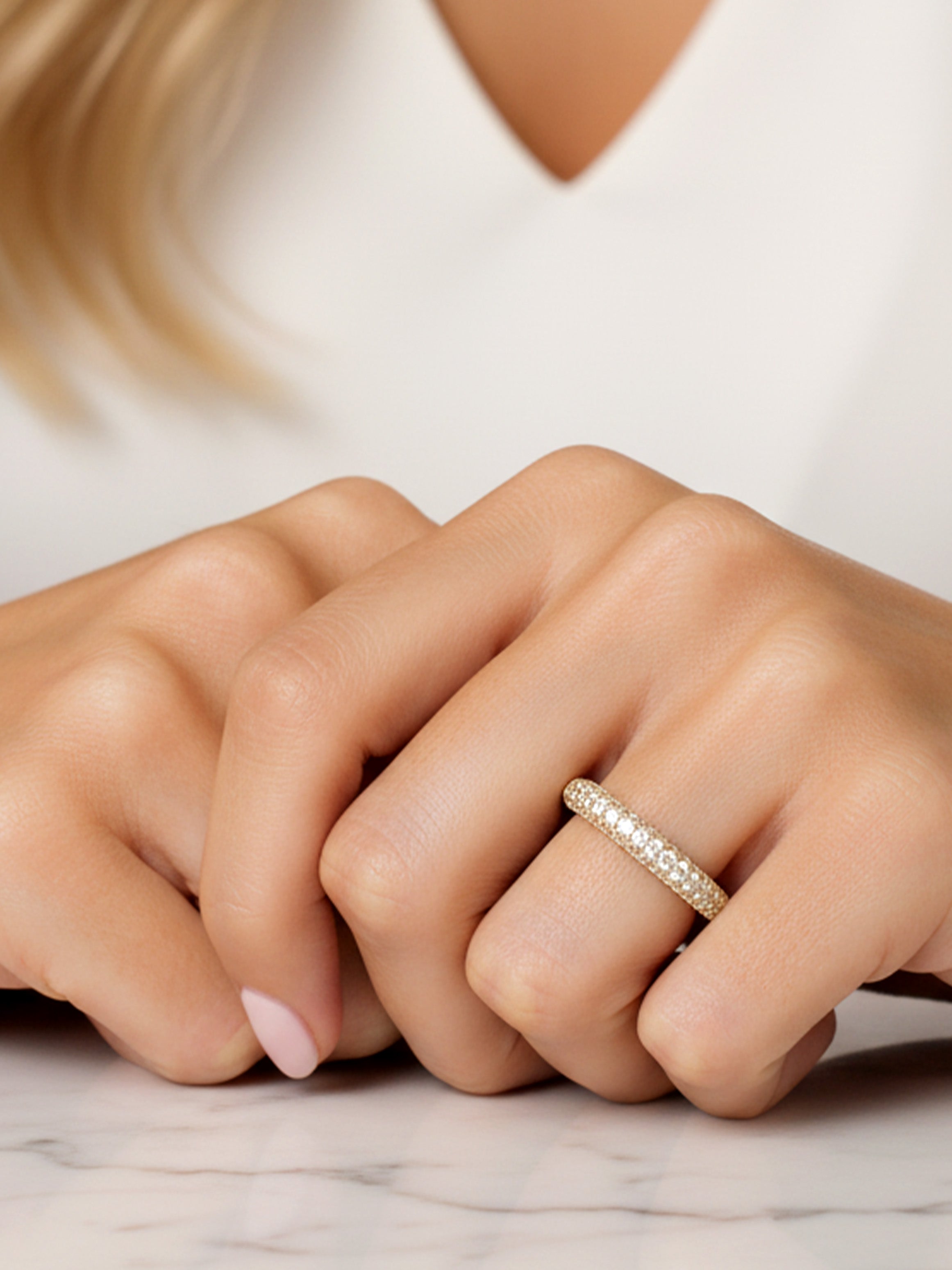 Pave Dome Ring With Sparkling Stones