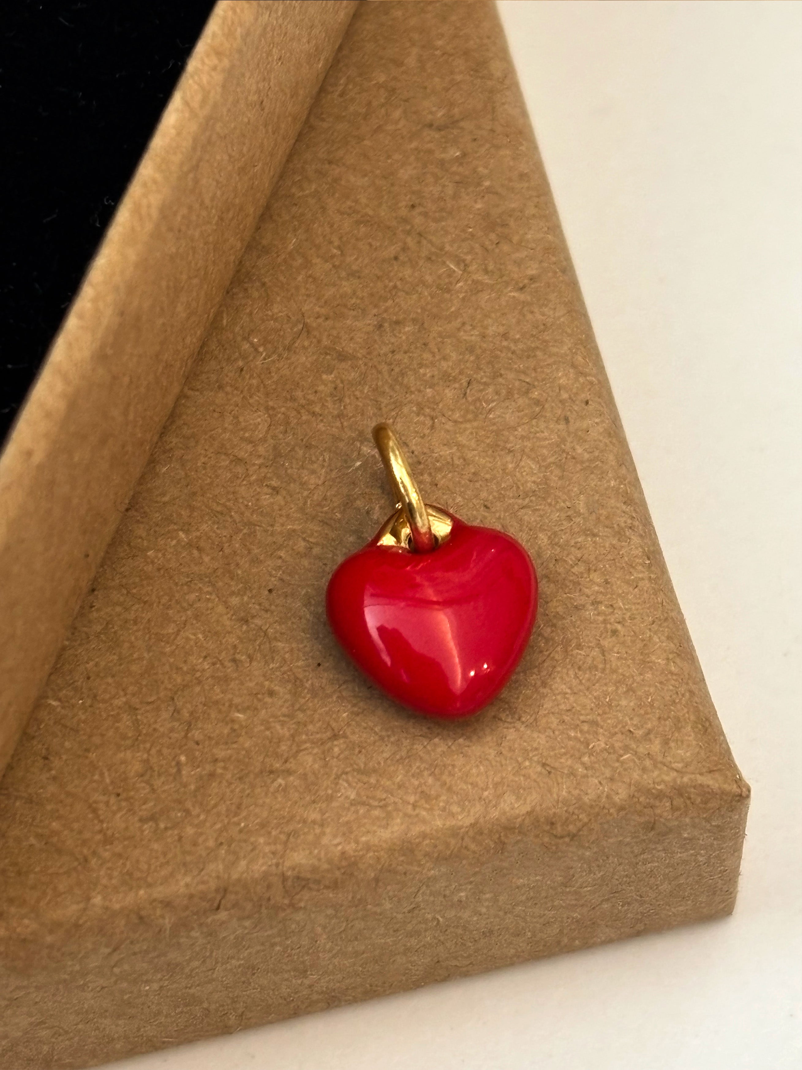 Red Enamel Heart Charm (Tiny)