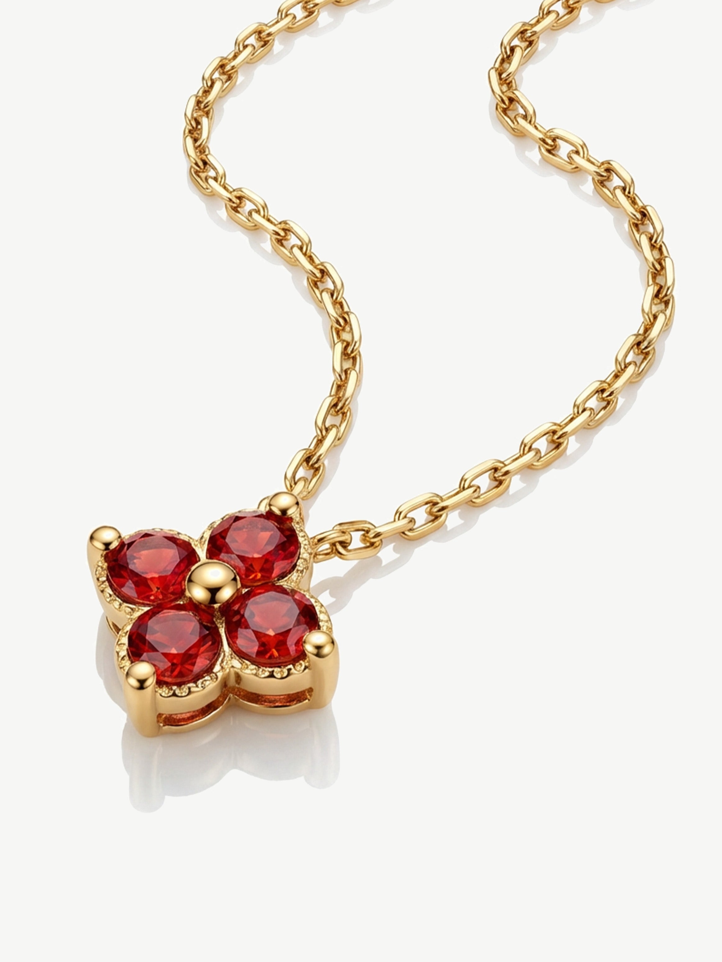 Tiny Red Flower Necklace