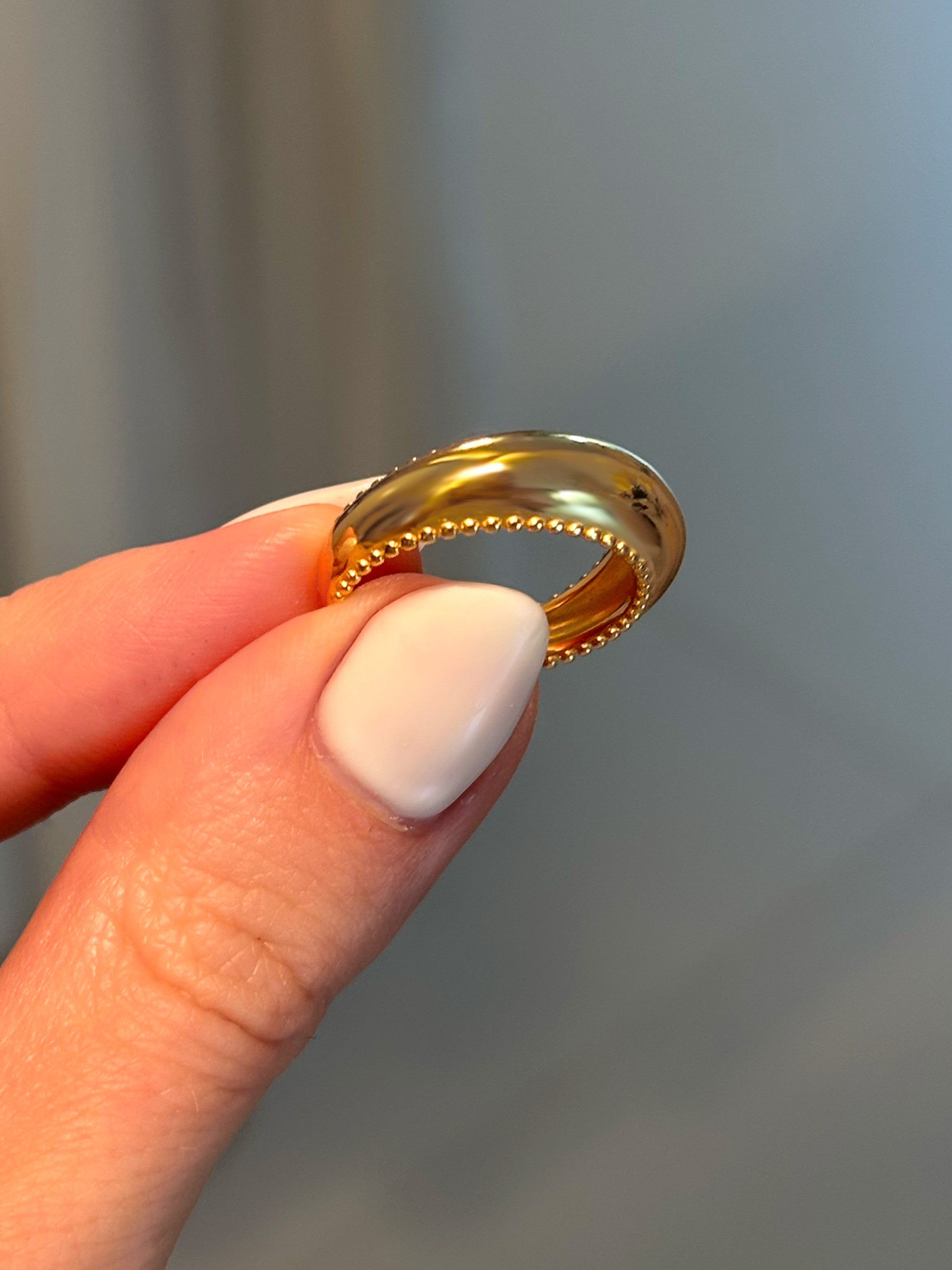 Gold Curved Dome Ring - Sphere