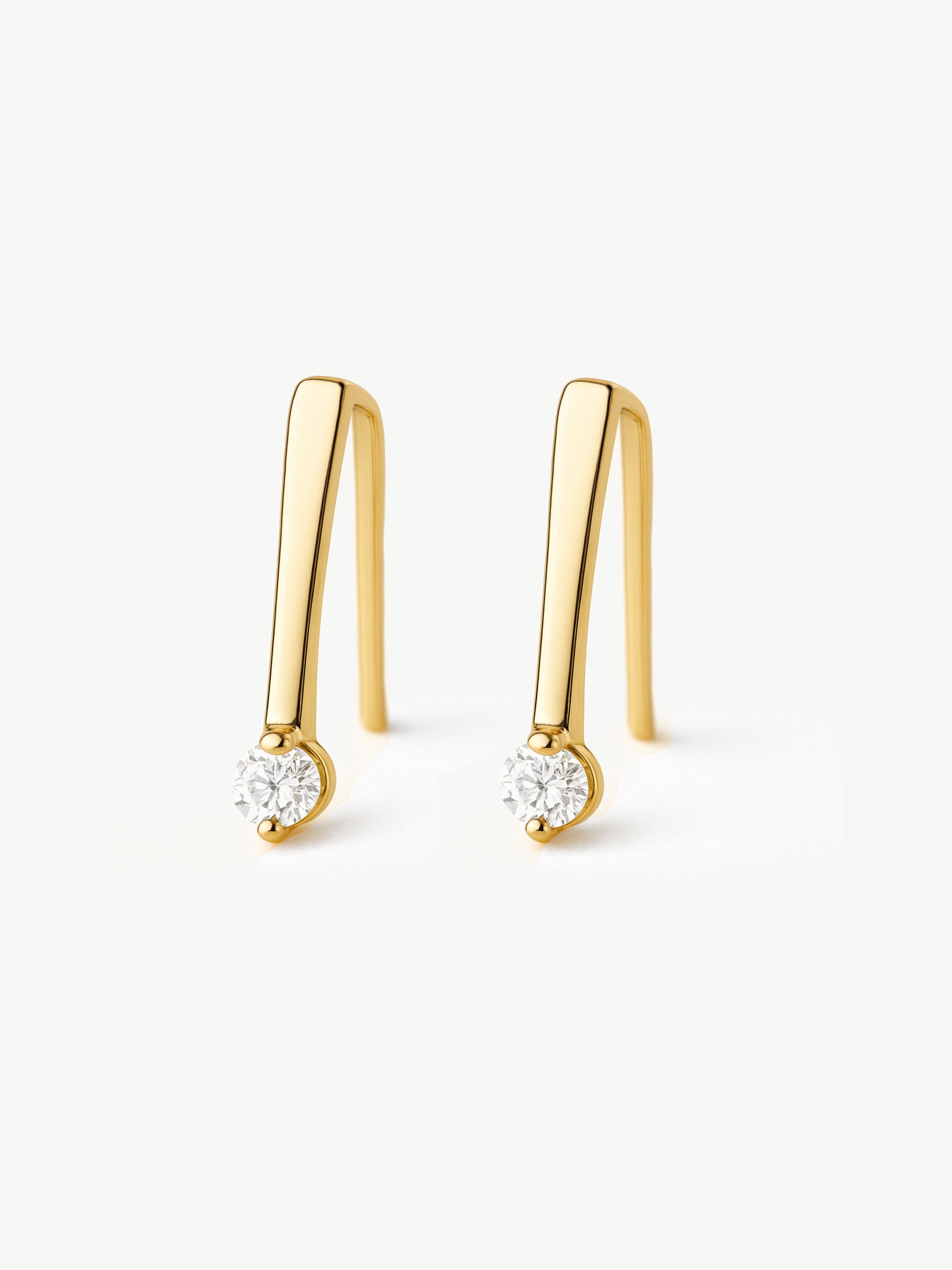 Open Threader Hoop Earrings With Tiny CZ Stone