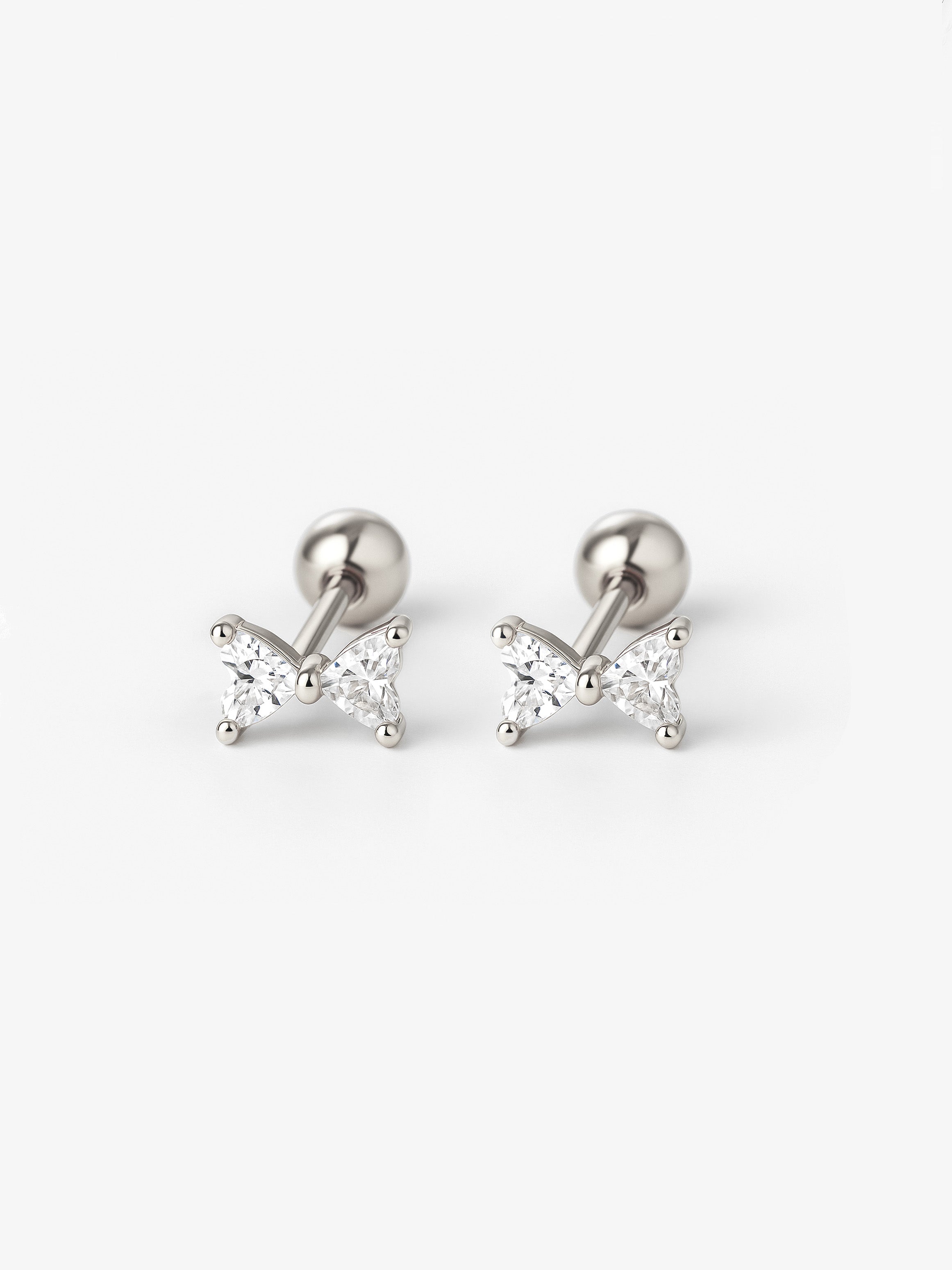 Dainty Bow Earrings - Screw Back