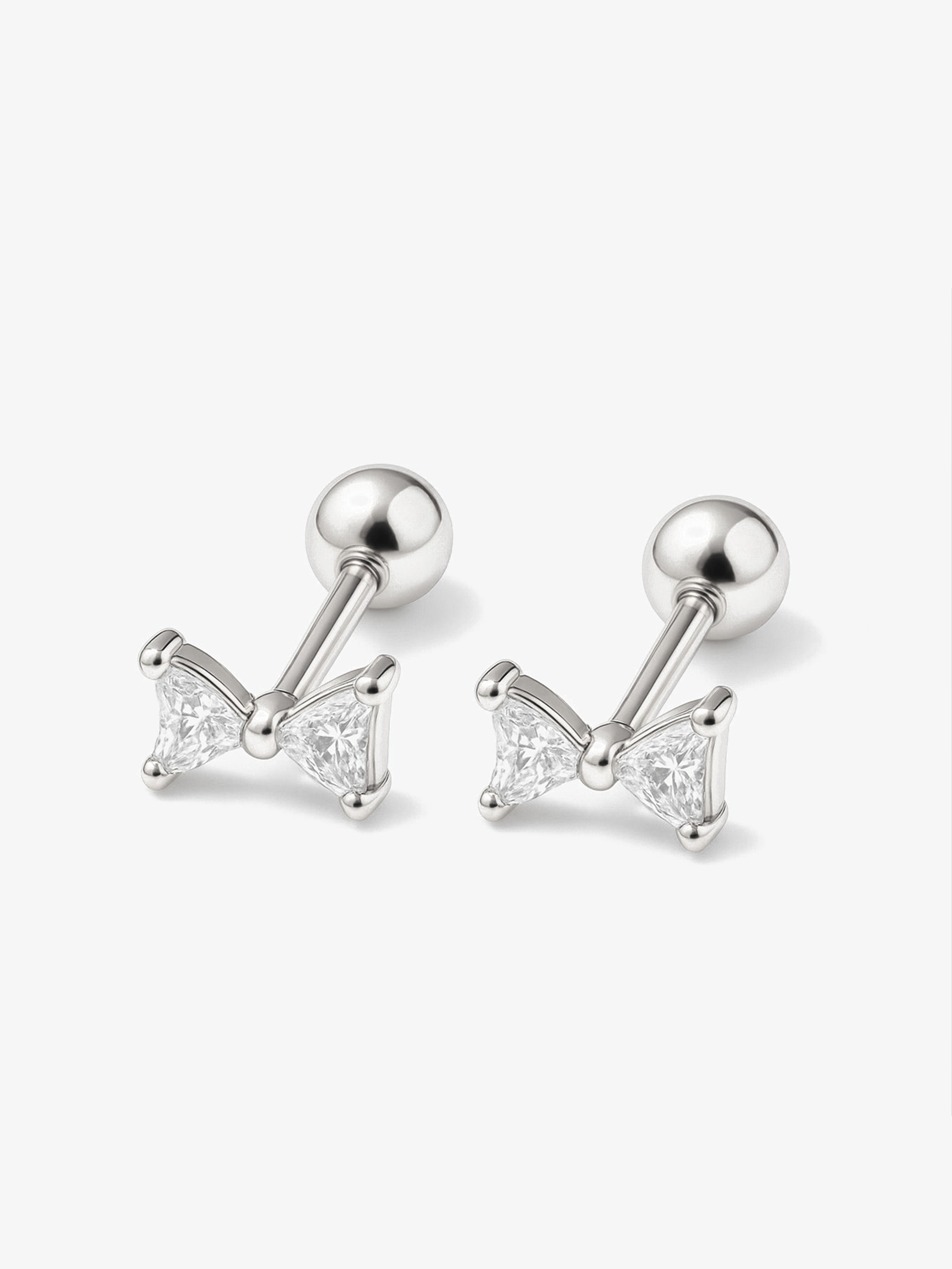 Dainty Bow Earrings - Screw Back