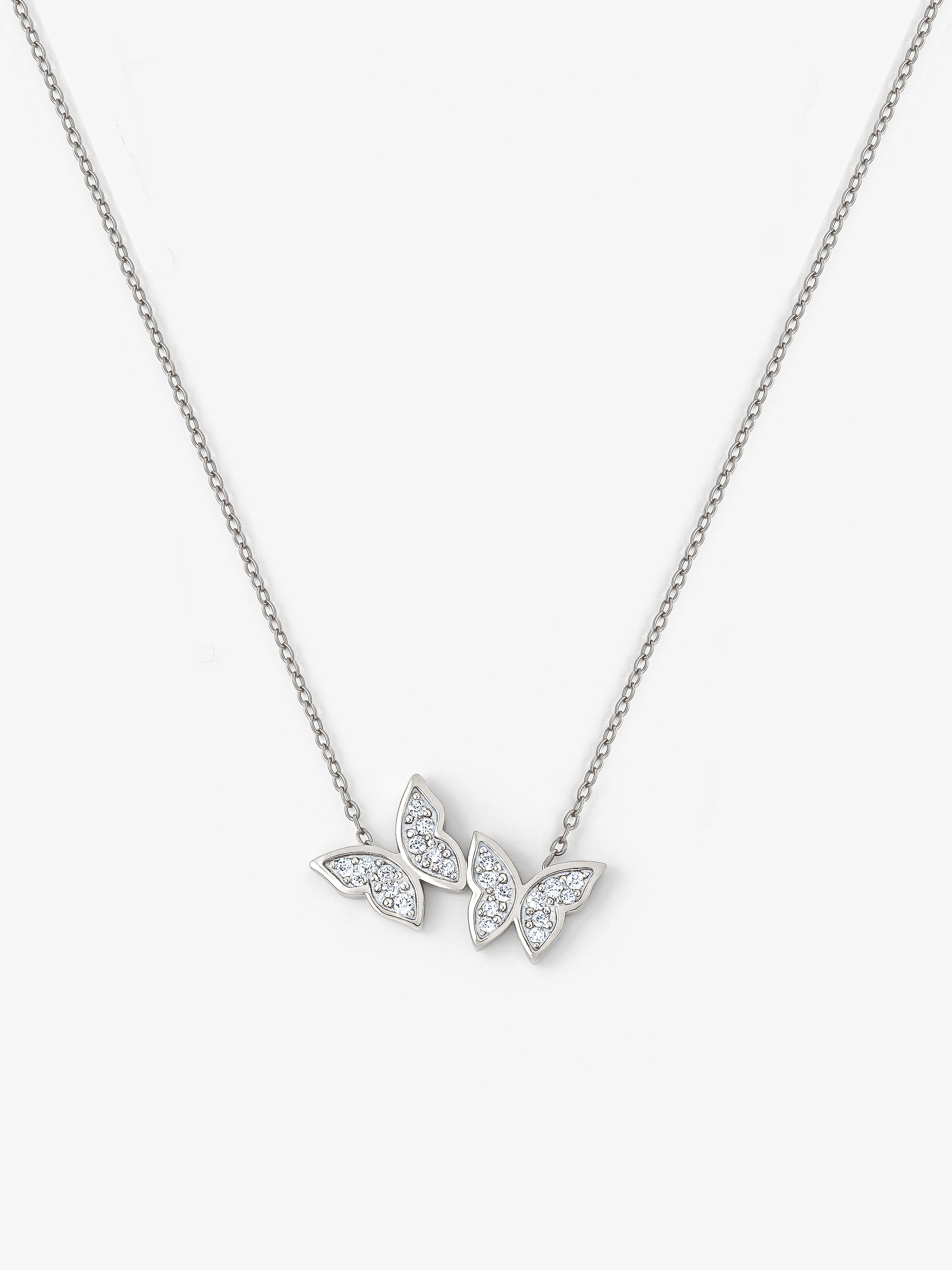 Two Butterflies Pendant Necklace