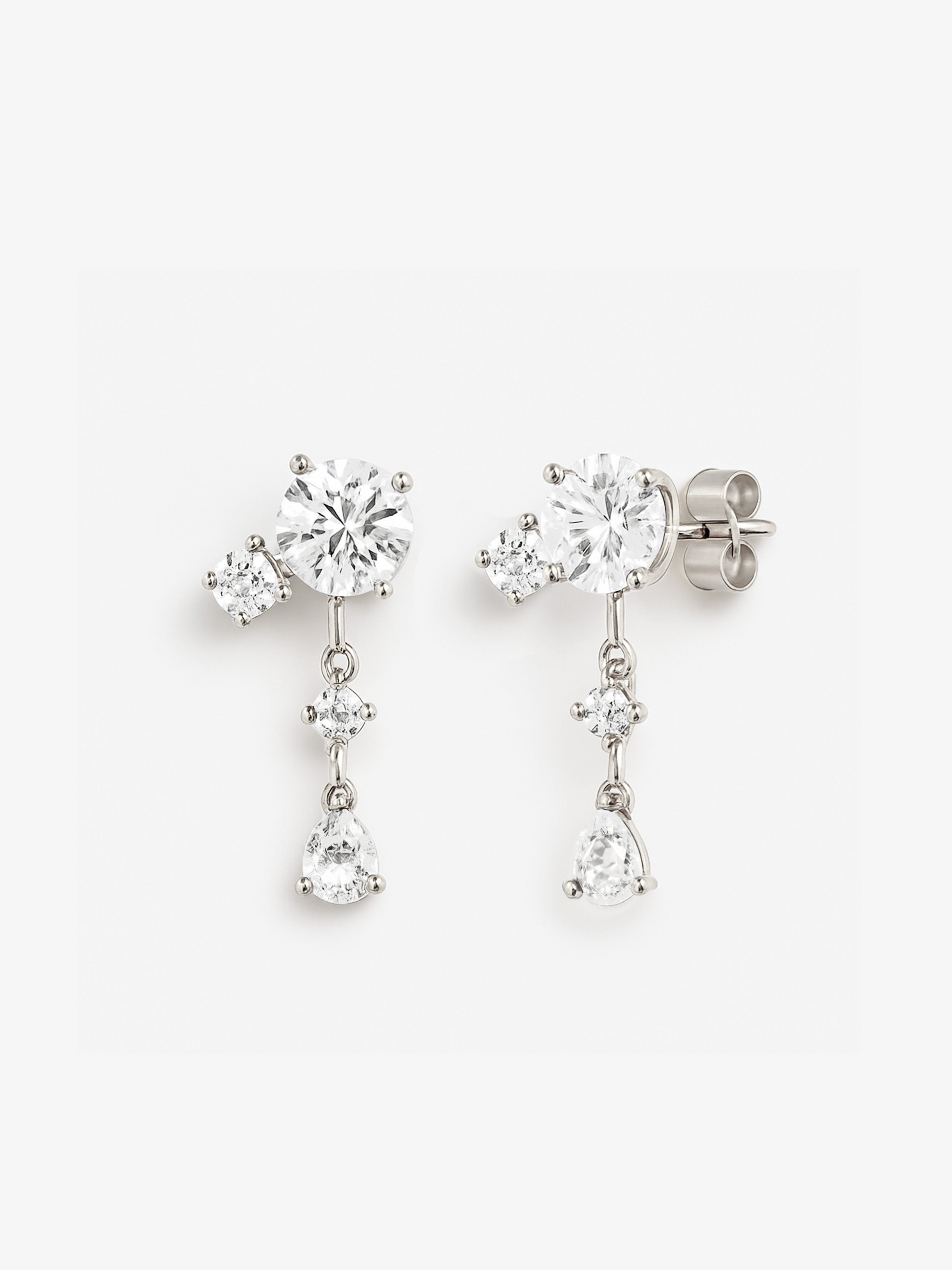 Dainty Cluster Drop Stud Earrings