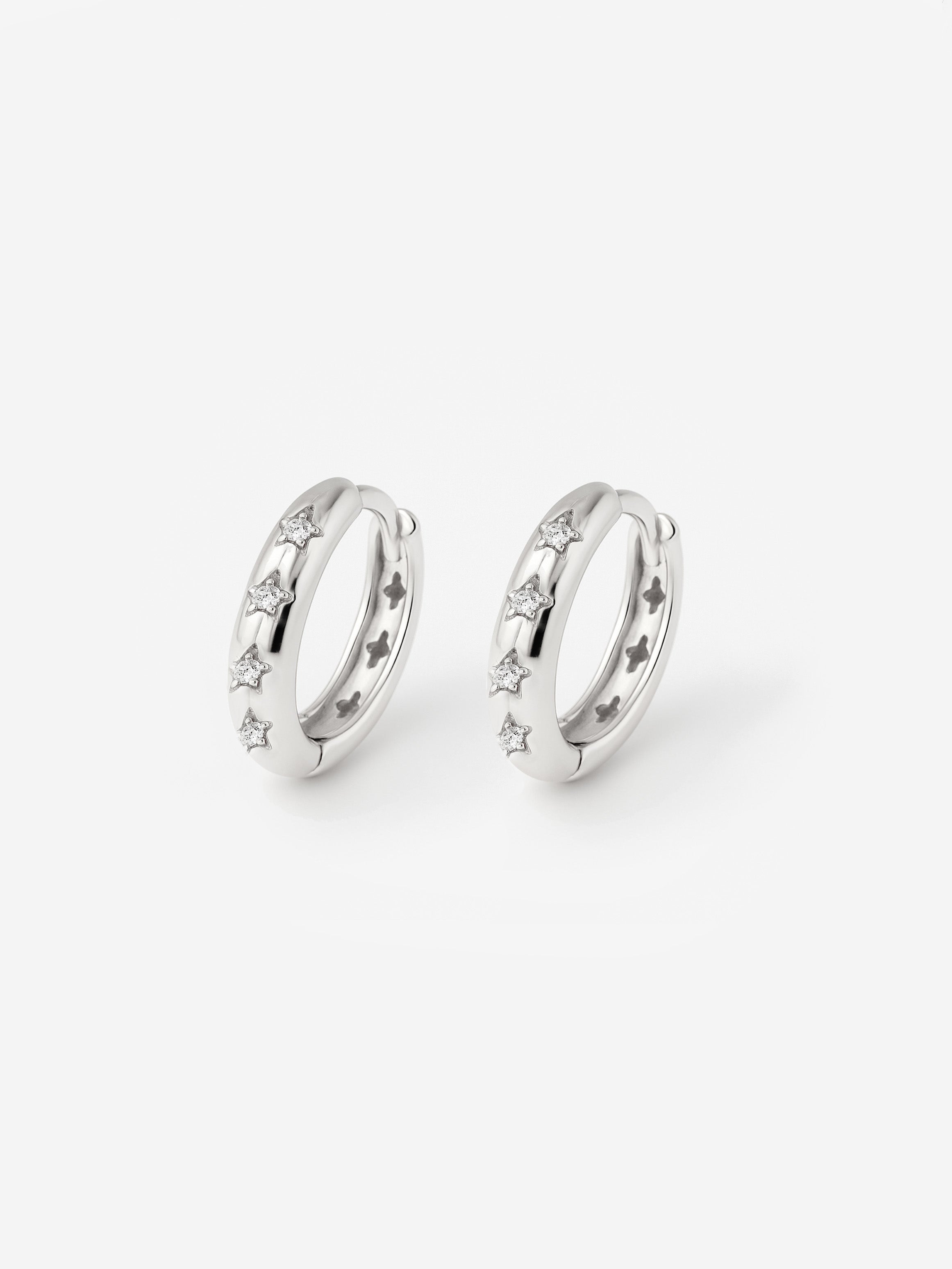 Starburst Huggie Hoop Earrings