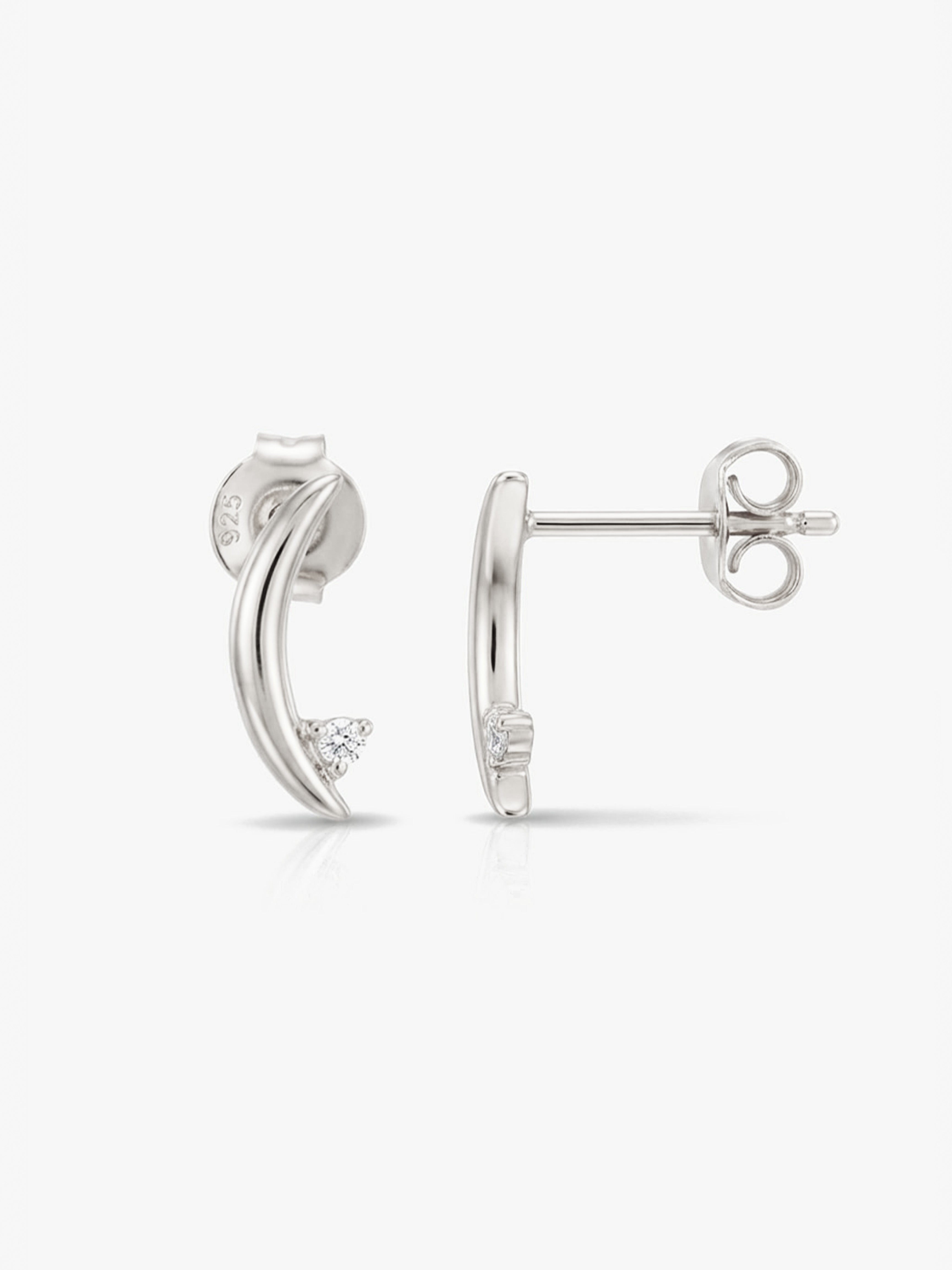 Dainty Crescent Moon & Star Stud Earrings