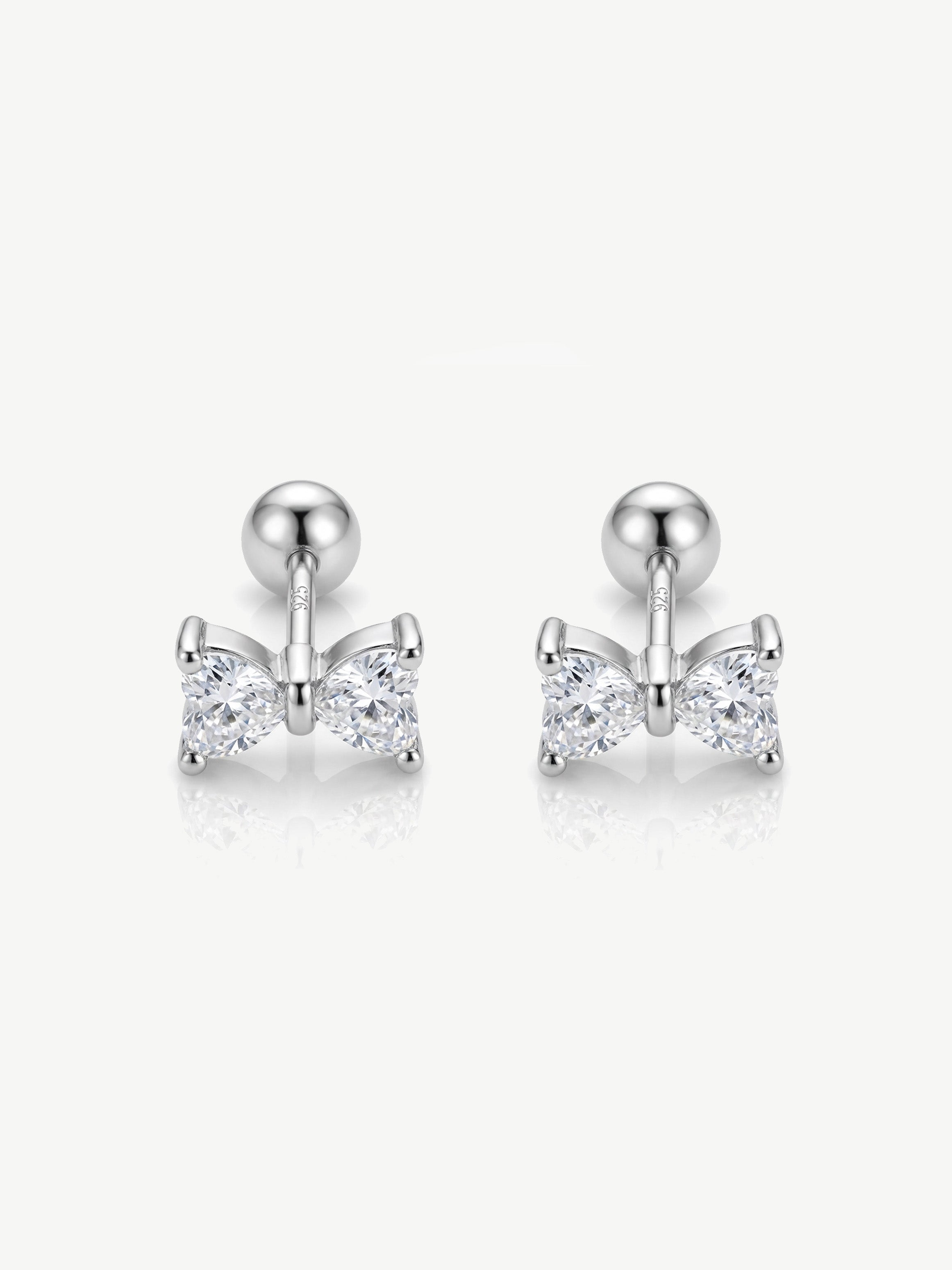 Dainty Bow Earrings - Screw Back