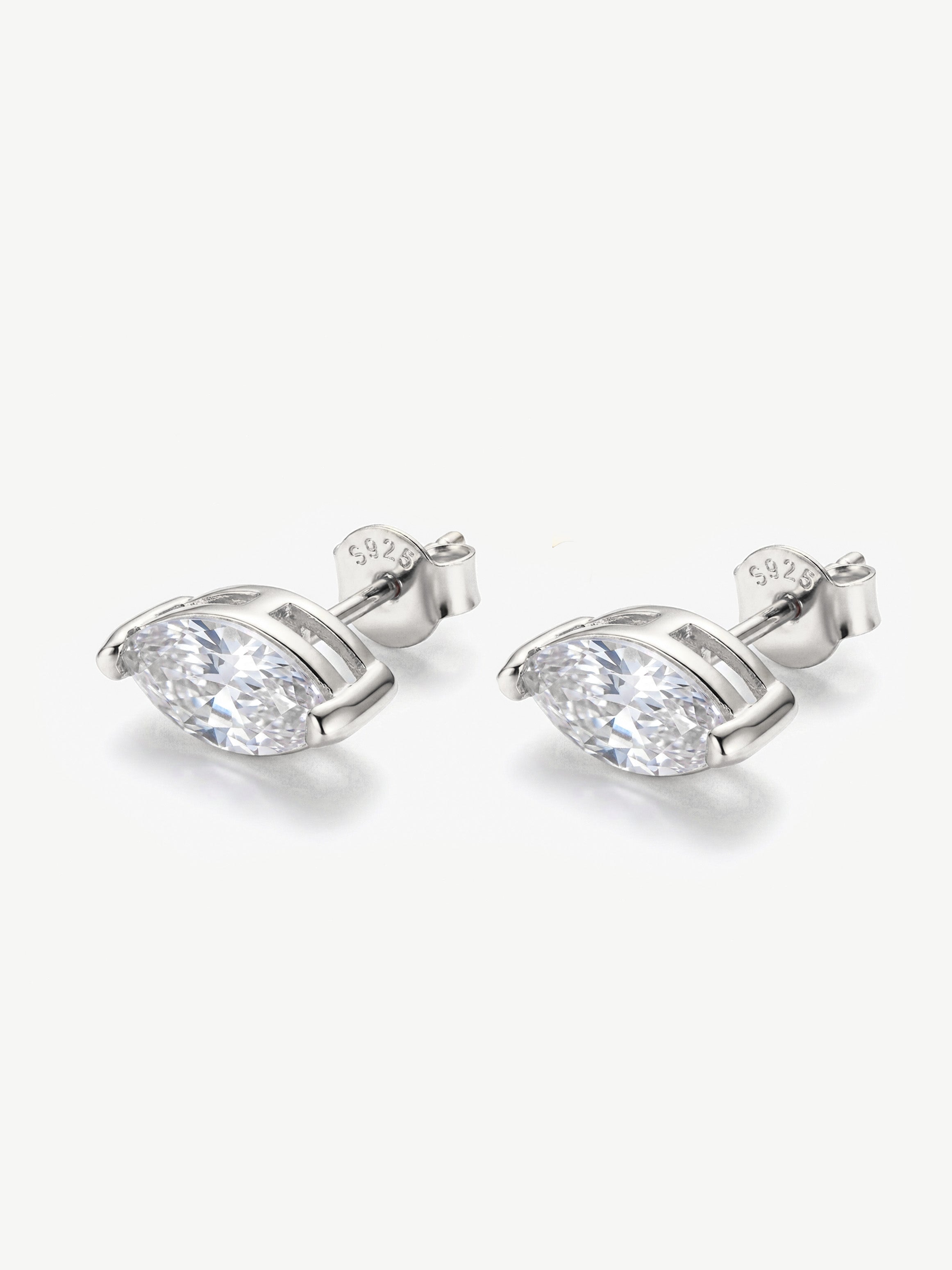 Marquise Stone Stud Earrings