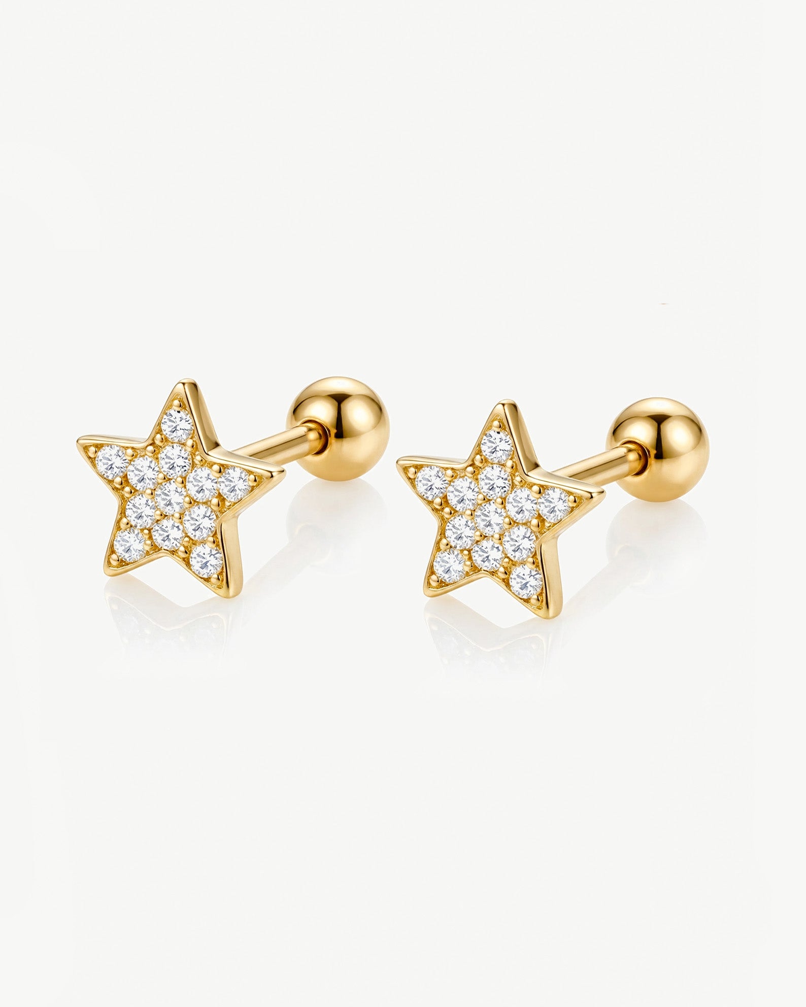 Dainty Star Earrings - Screw Back