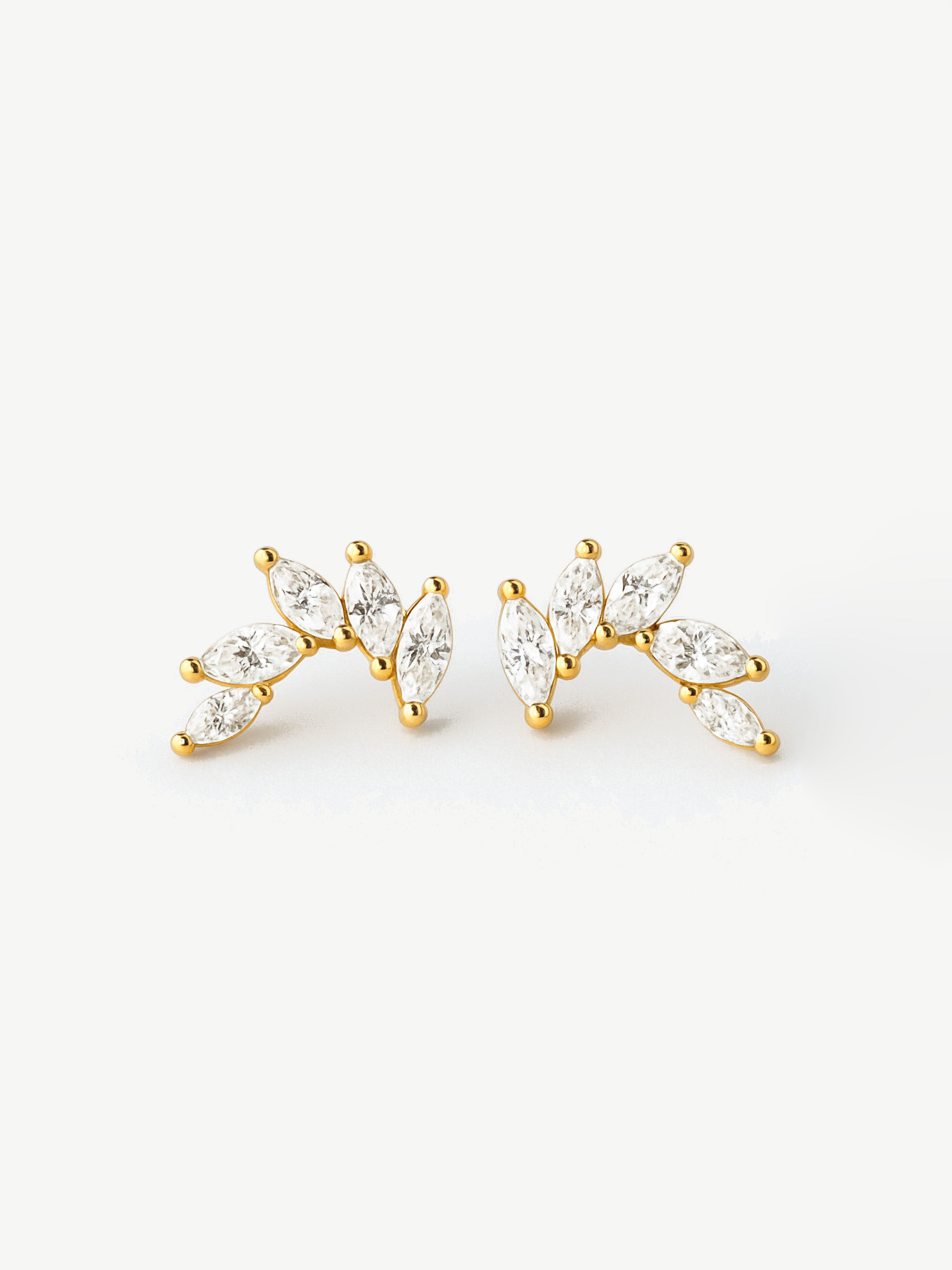 Cluster Stud Earrings - Marquise Crown