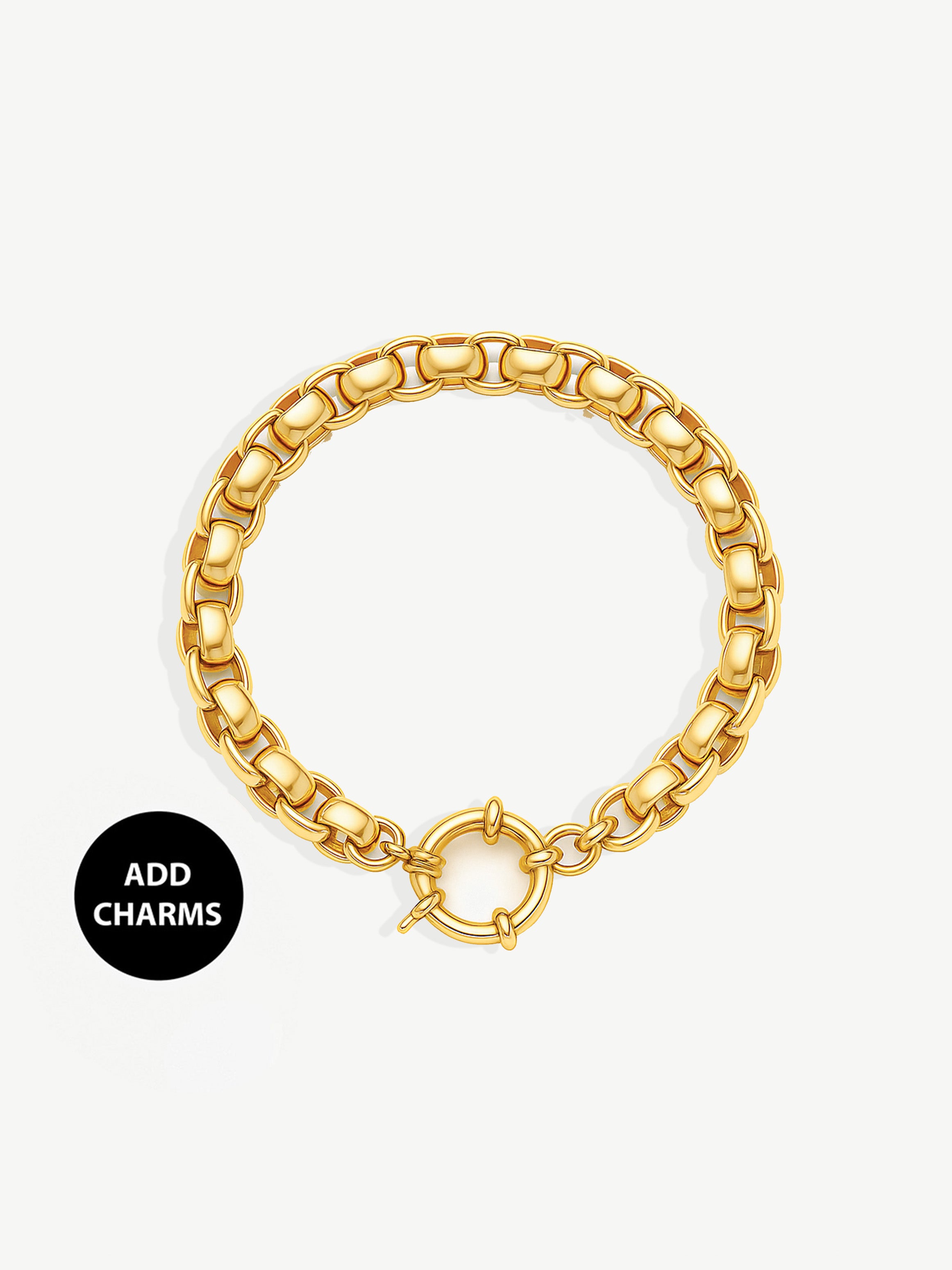 Belcher Box Chain Bracelet For Charms