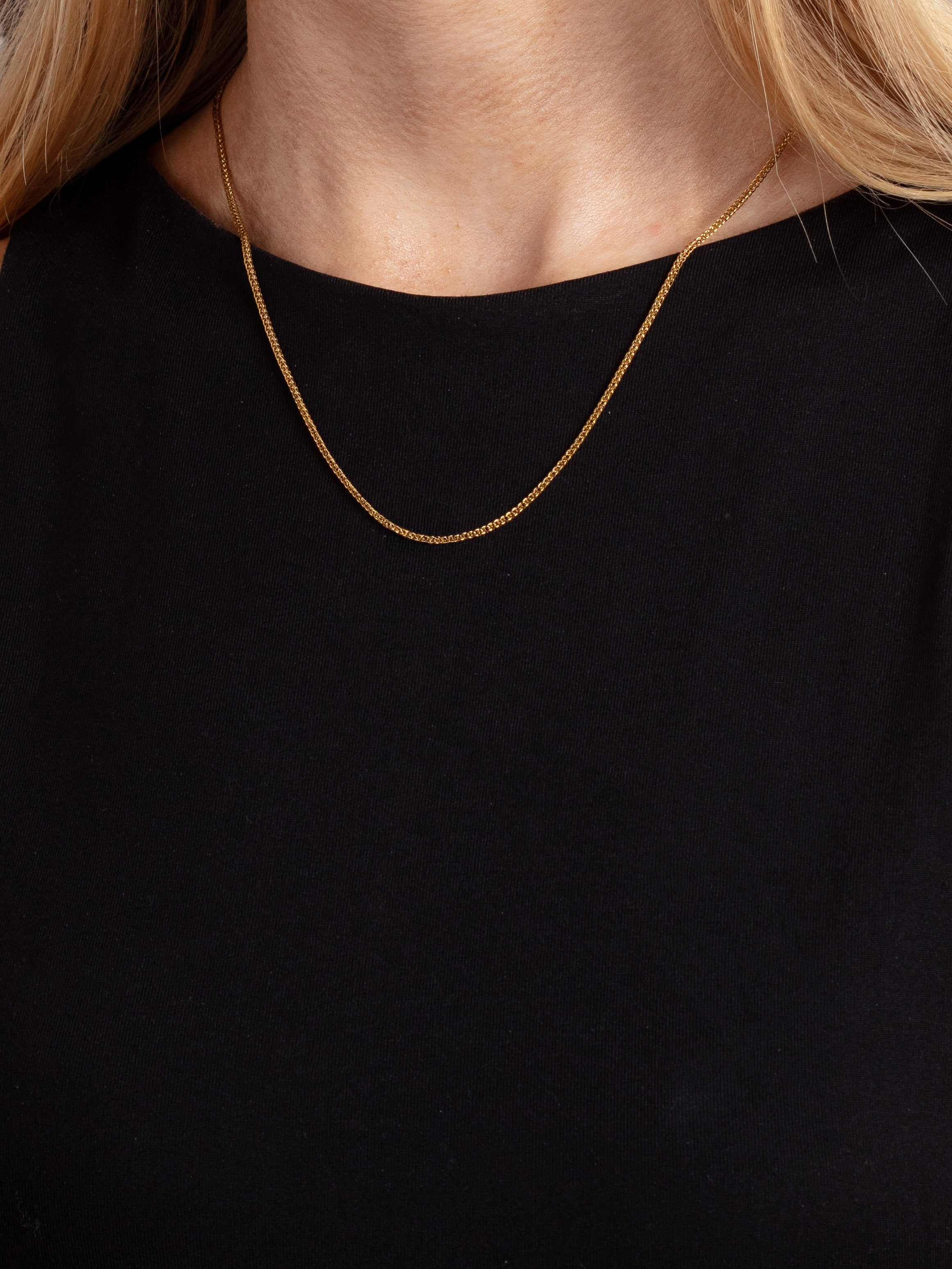 1mm Thin Curb Chain Necklace - Unisex