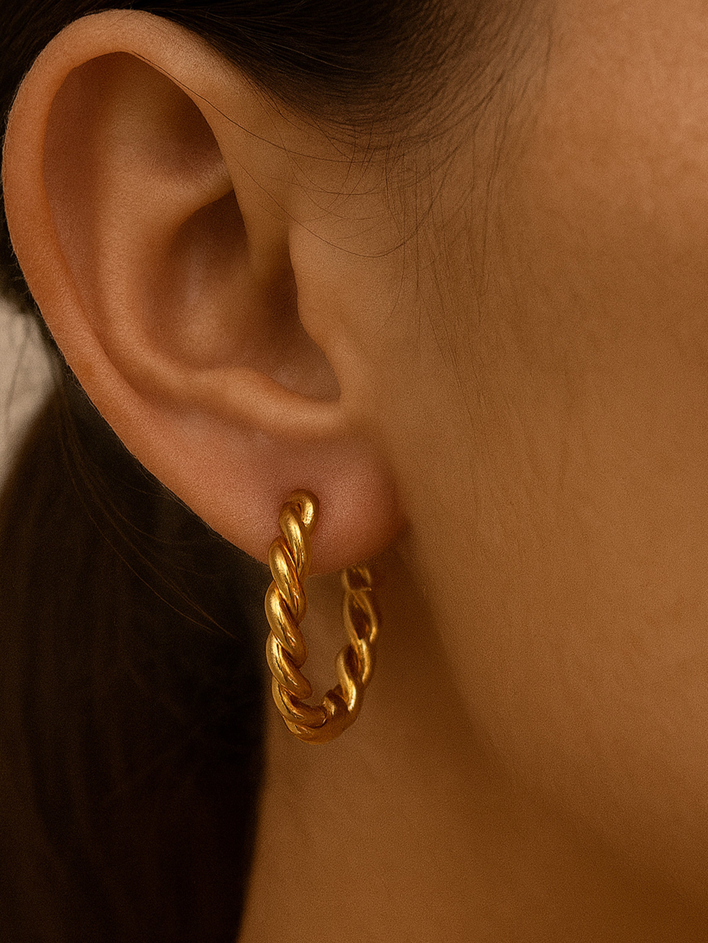 Twisted Rope Hoop Earrings