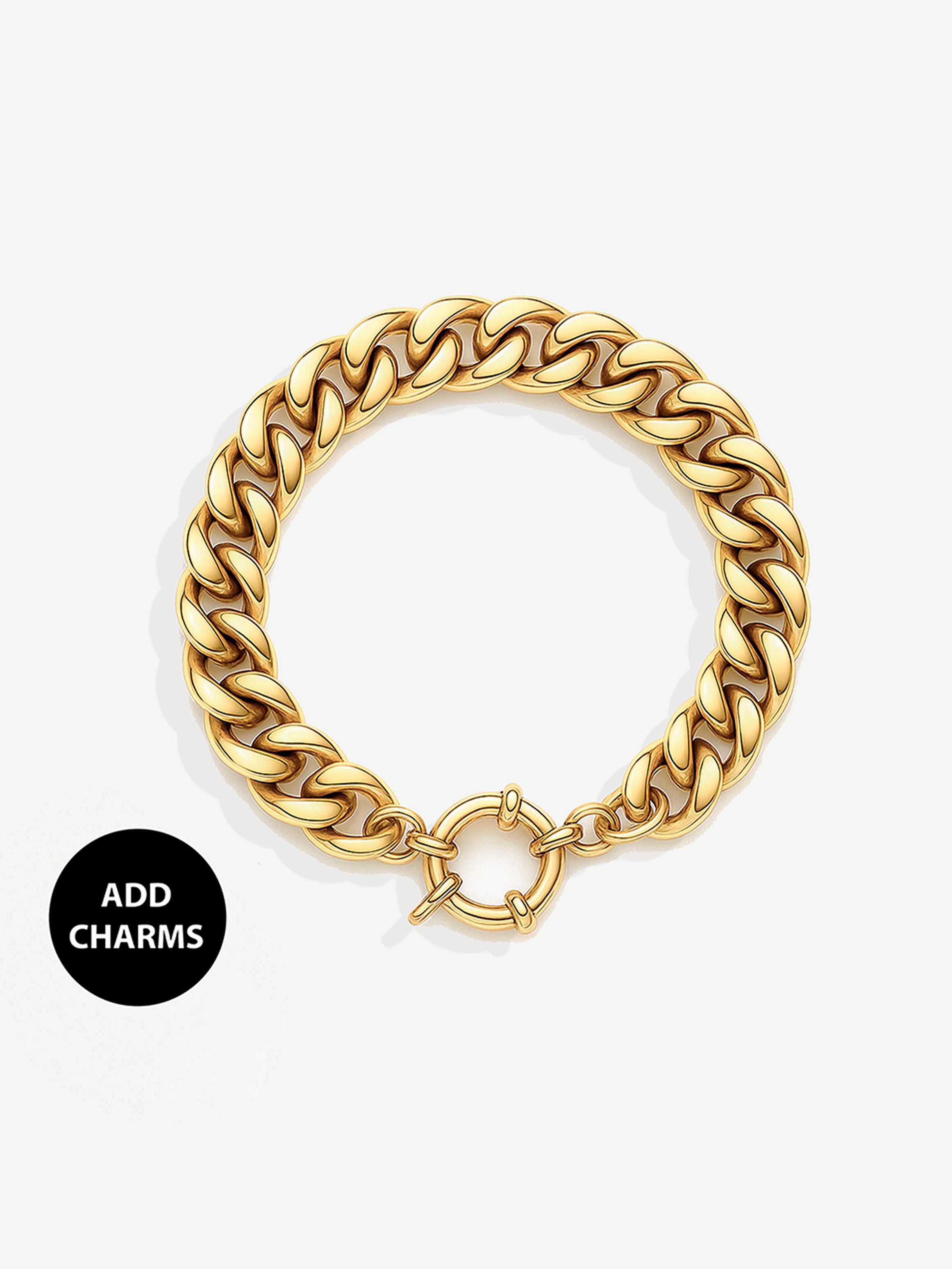 Thick Curb Chain Bracelet For Charms