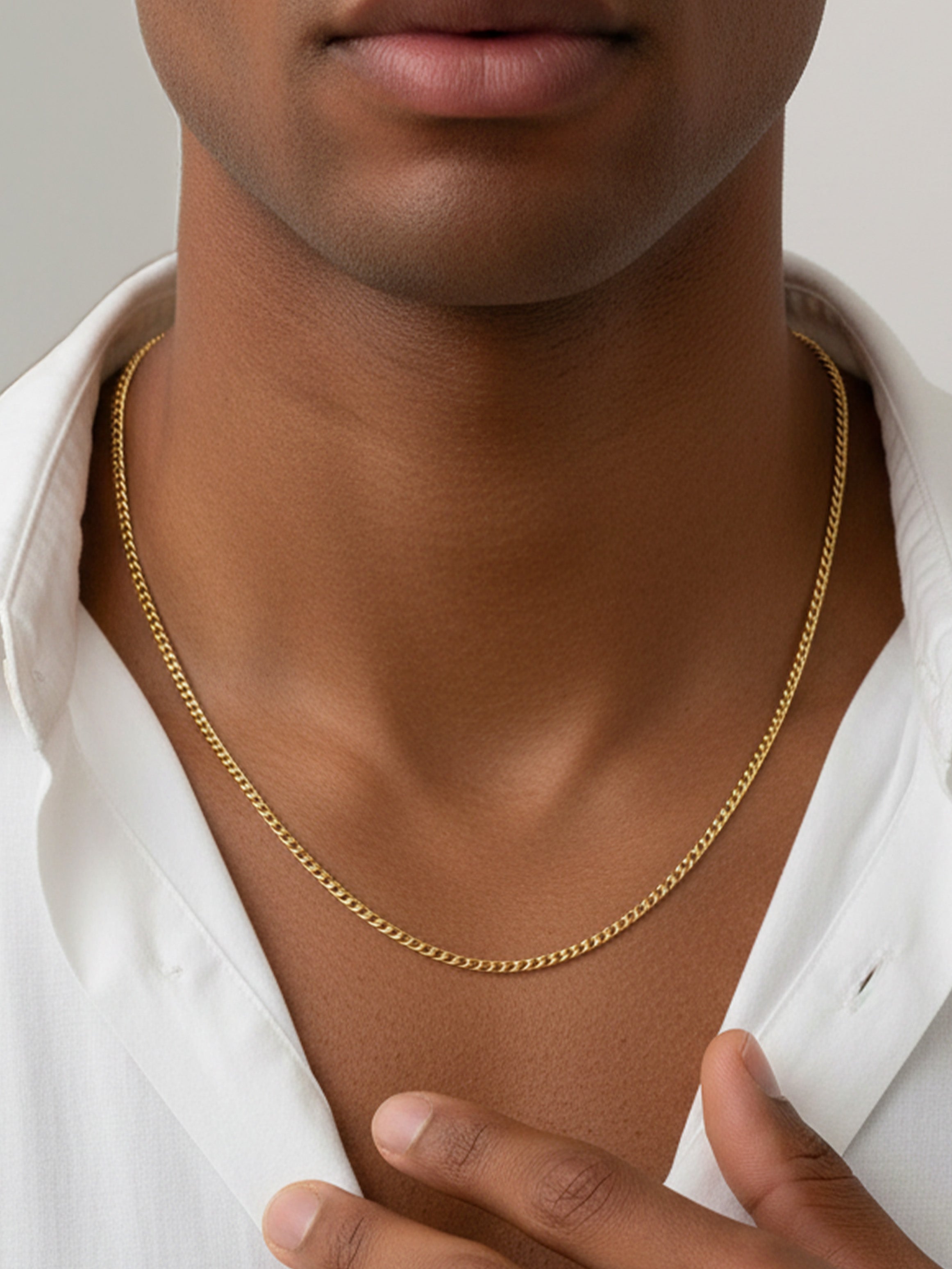 1mm Thin Curb Chain Necklace - Unisex