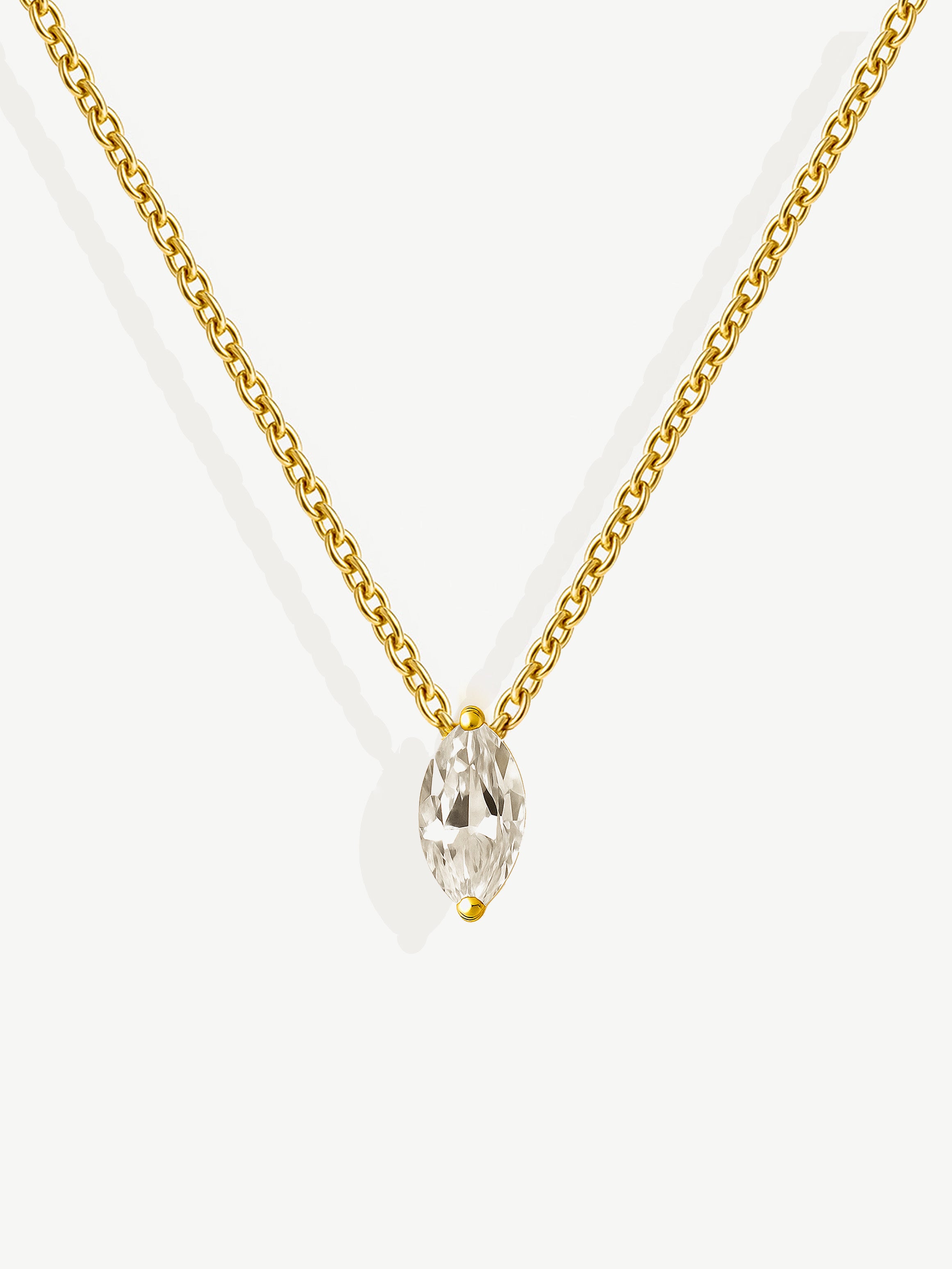 Dainty Marquise Stone Necklace