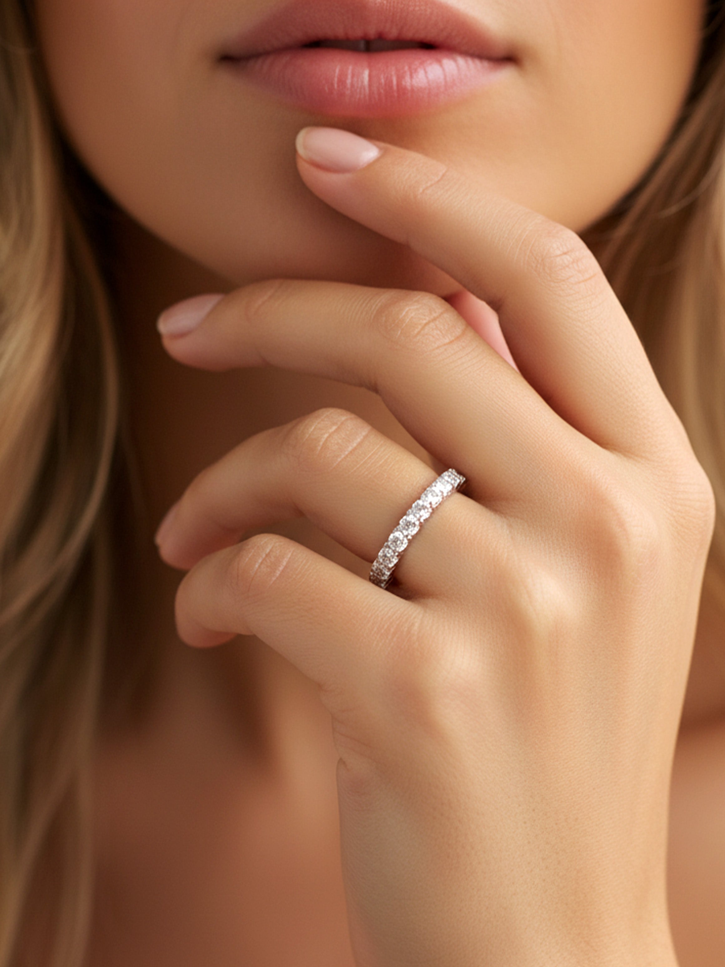 Silver Sparkling Ring For Stacking