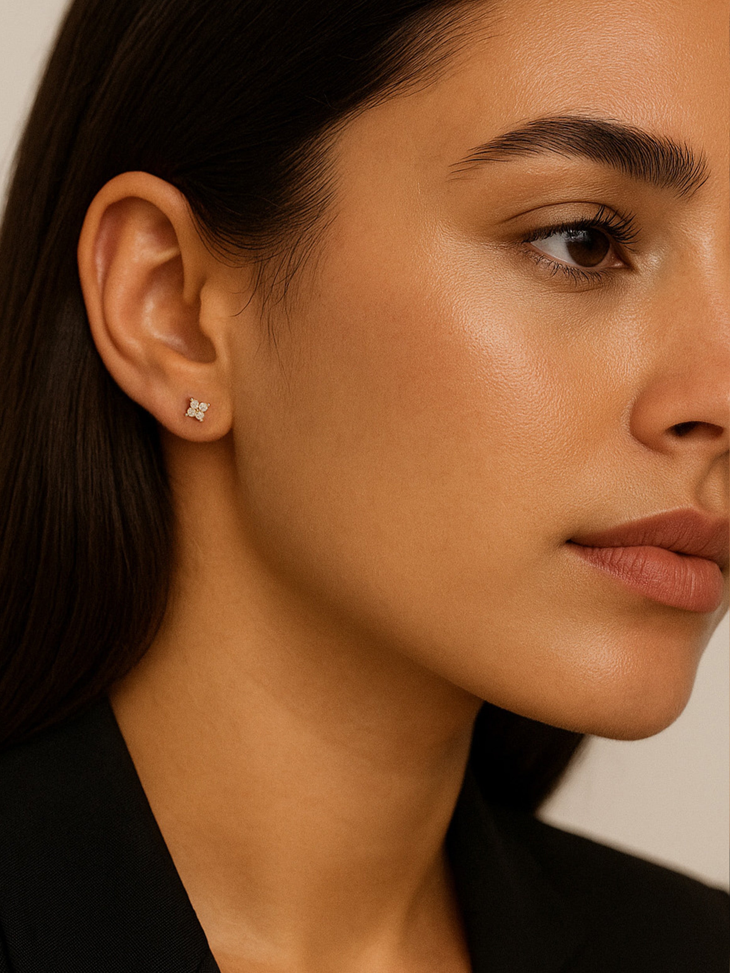Tiny Hydrangea Stud Earrings