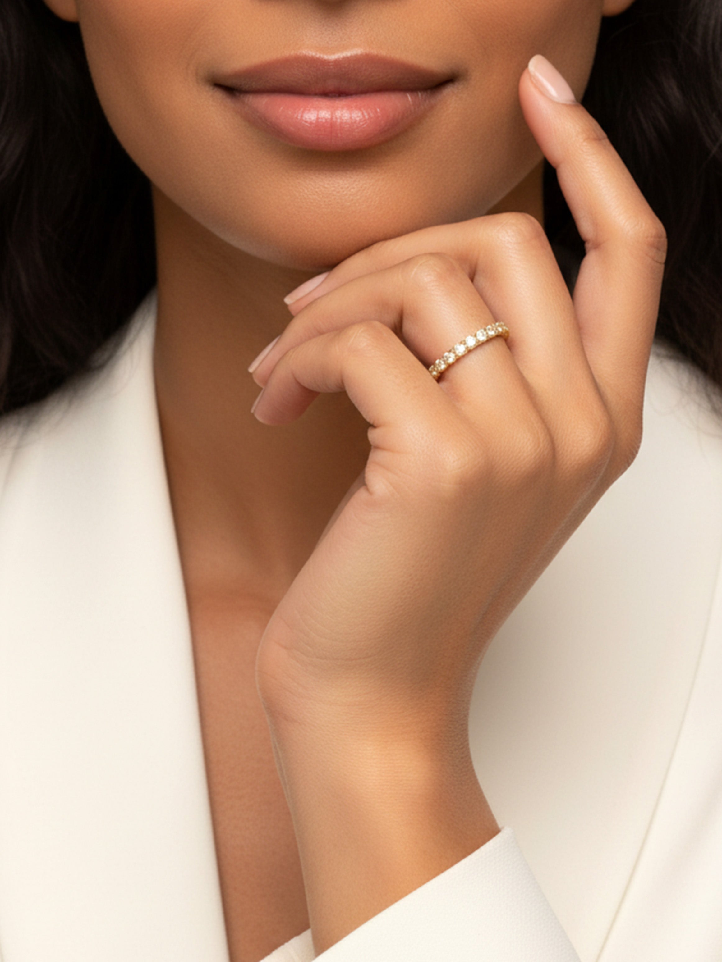 Stacking Eternity Ring With Cubic Zirconia Stones