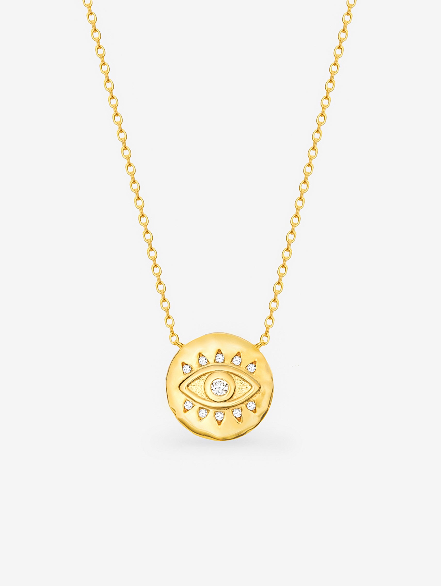 Gold Evil Eye Coin Necklace