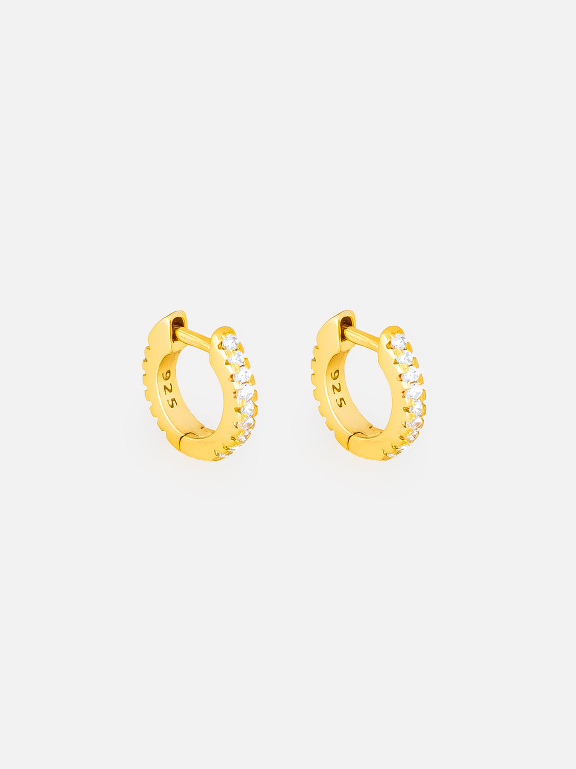 Gold Tiny Helix or Tragus Hoop Earrings with Stones
