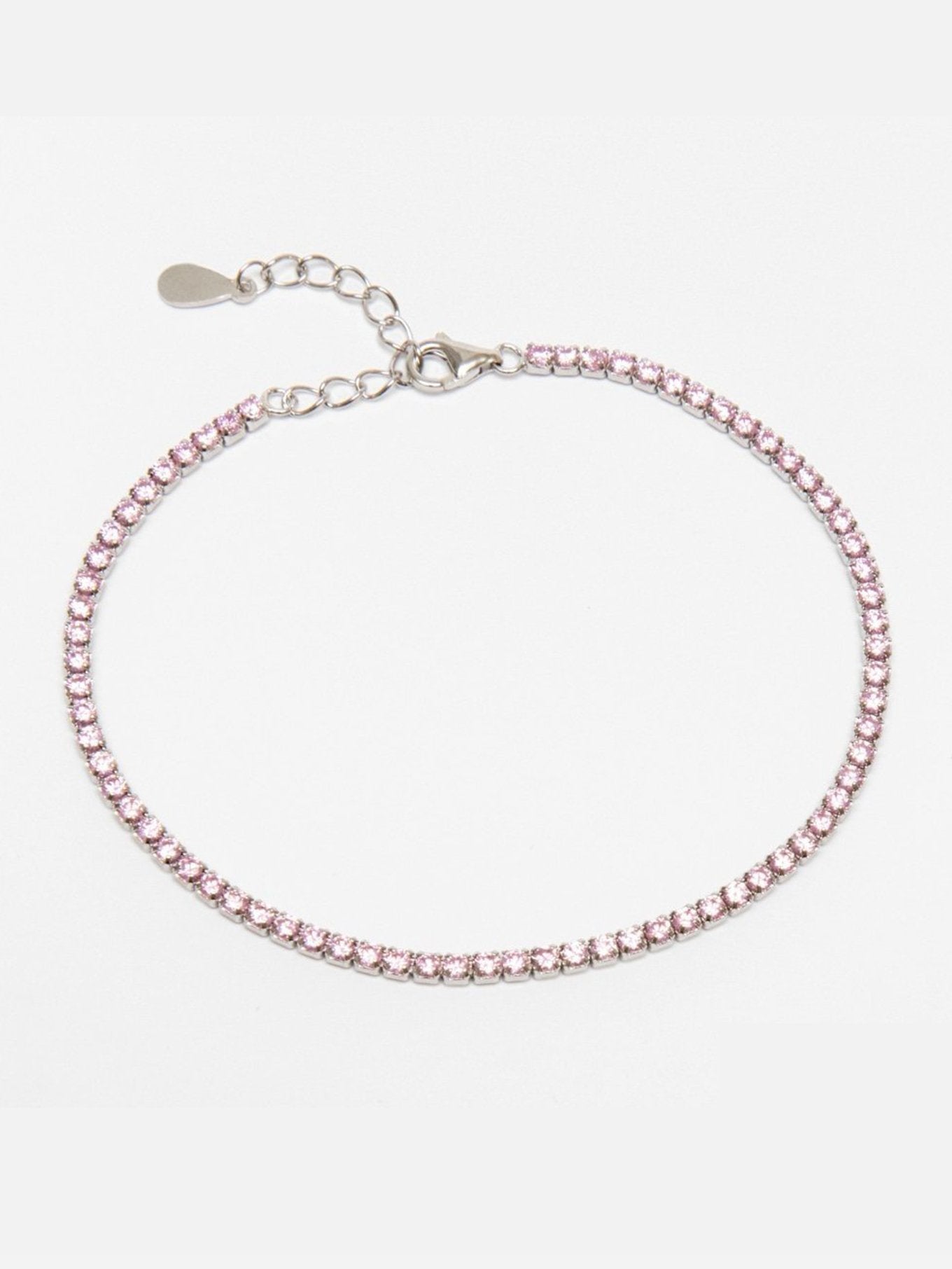 Silver Pink Stone Tennis Bracelet (925 Sterling Silver) - Muchv Jewellery