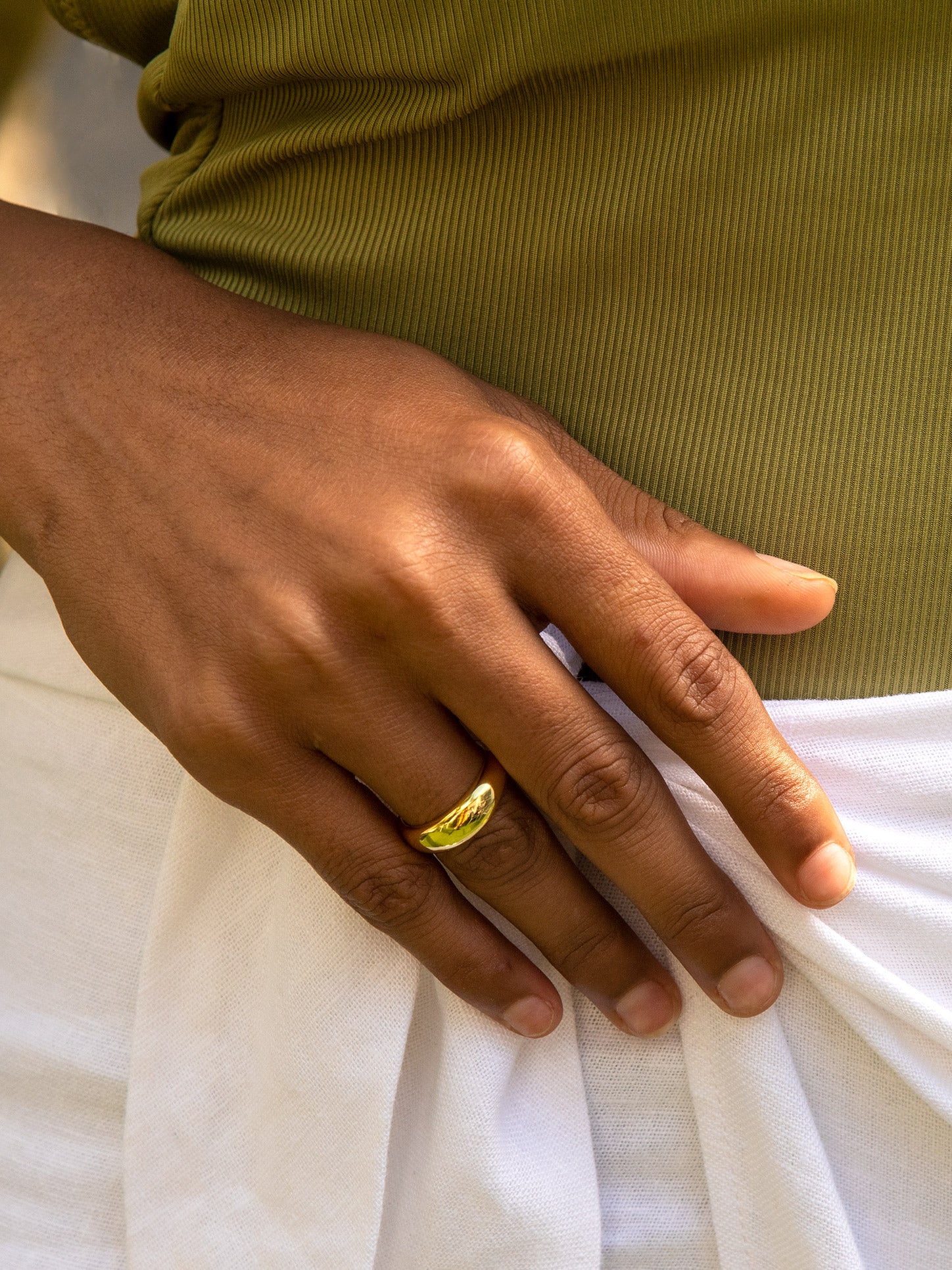 Gold Smooth Dome Ring