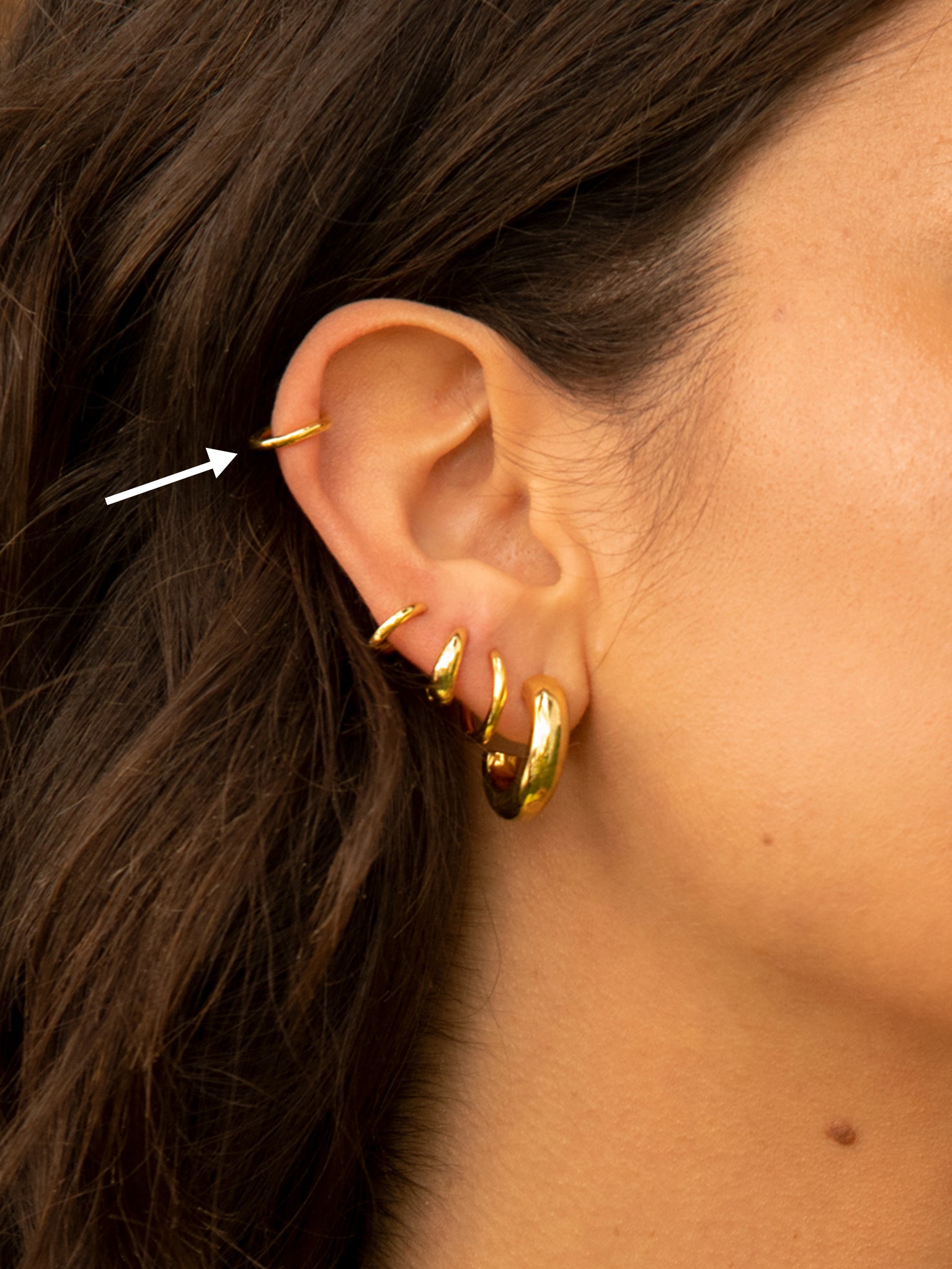 Gold Thin Ear Cuffs - Adjustable