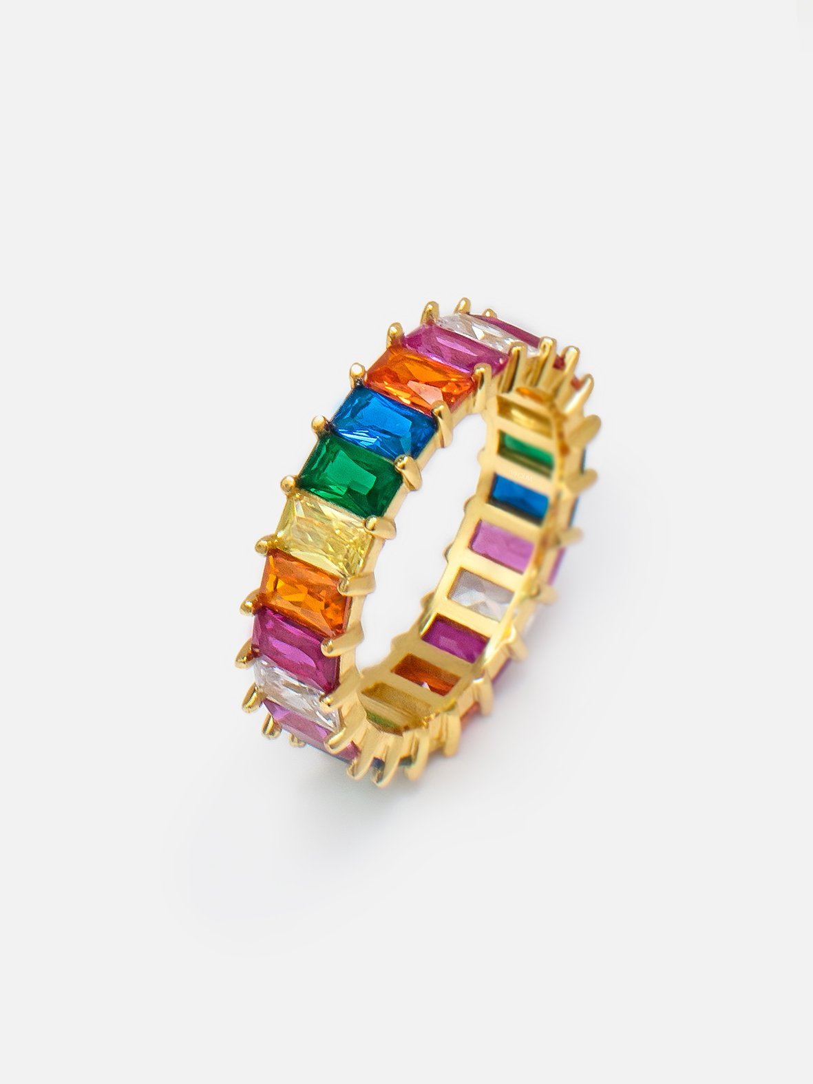 Rainbow Eternity Band - Shop Colourful Rings | Muchv