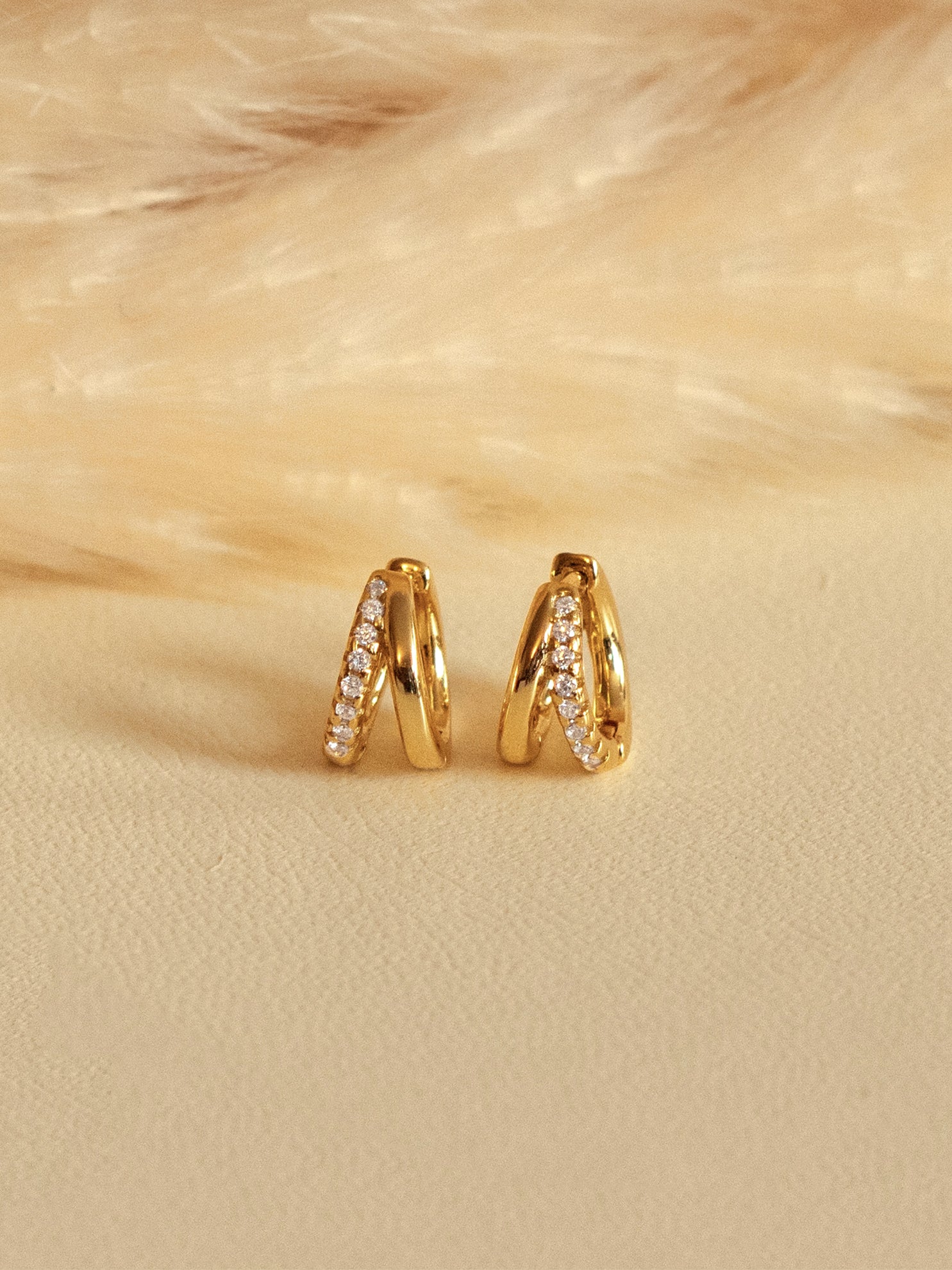 Gold Double Helix Hoop Earrings - 8mm