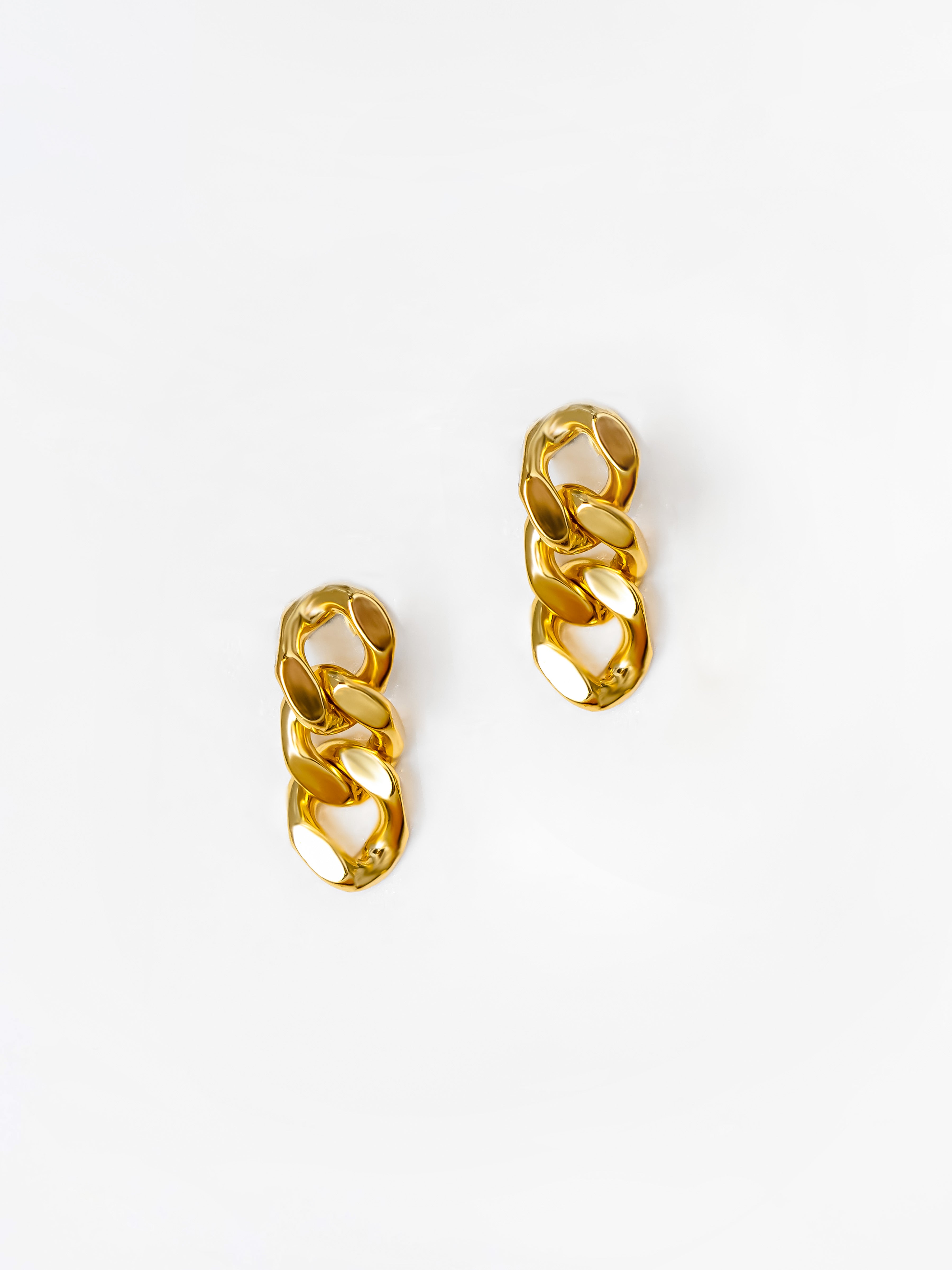Gold Chain Dangle Stud Earrings