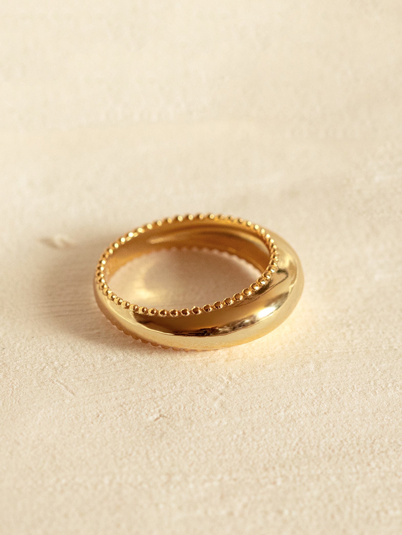 Gold Curved Dome Ring - Sphere